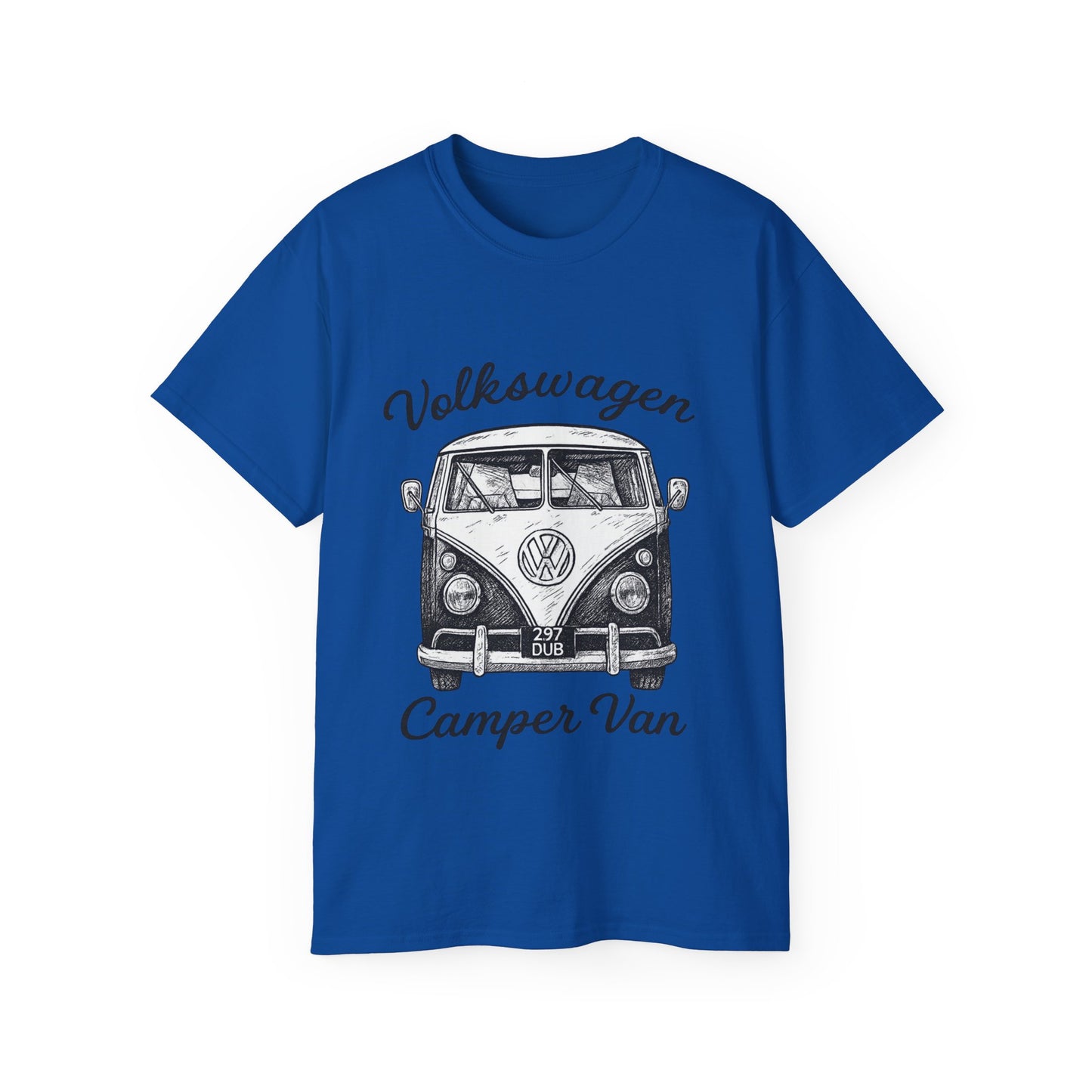 Volkswagen Camper Van Front Black and White