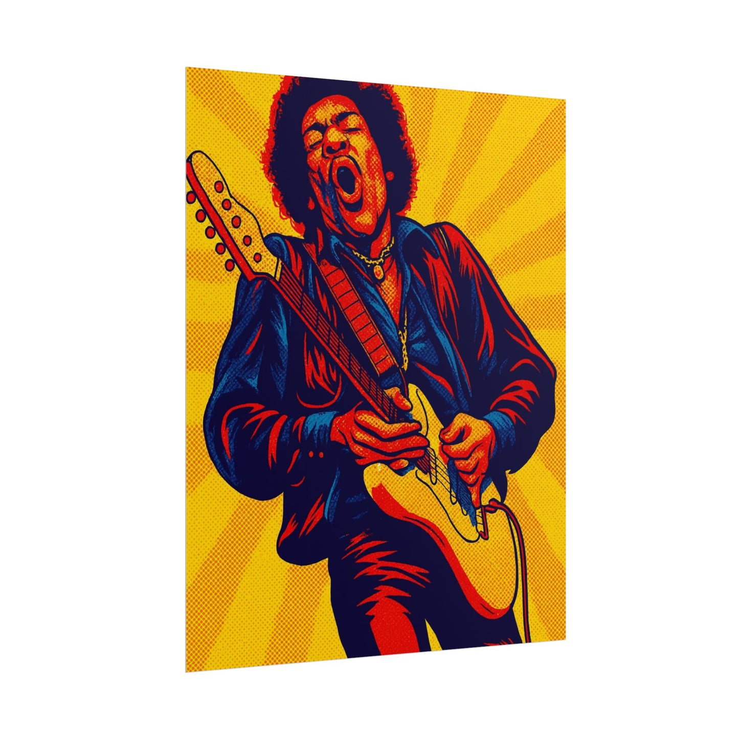 Jimi Hendrix Guitar Pop Art Poster