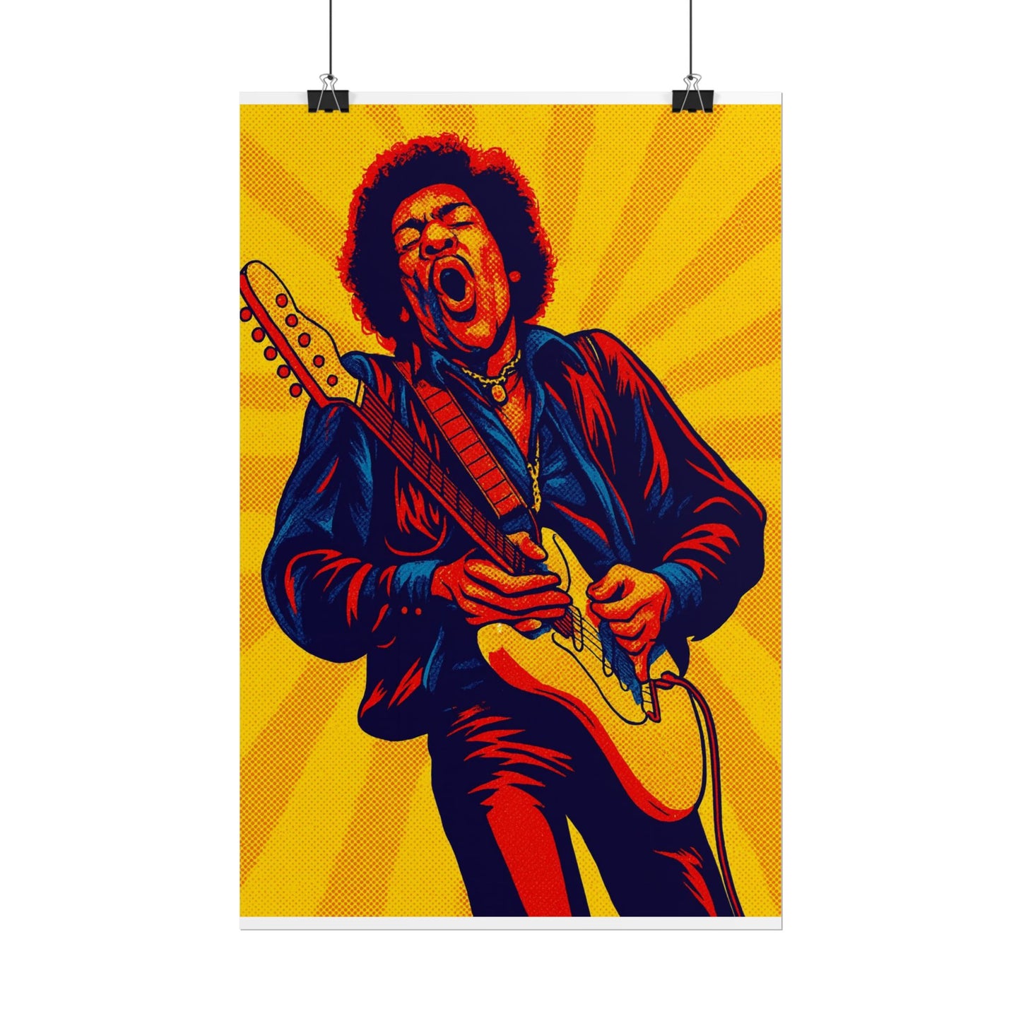 Jimi Hendrix Guitar Pop Art Poster