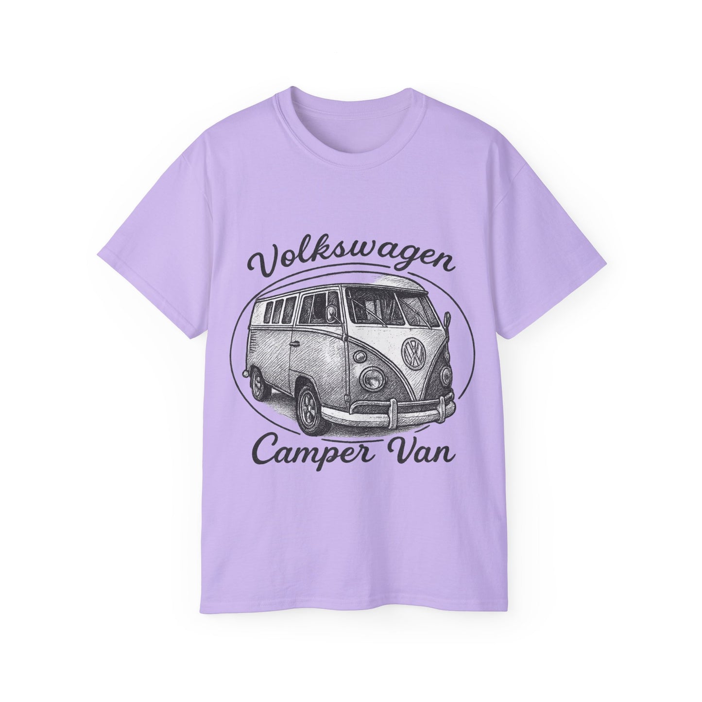 Volkswagen Camper Van 3/4 Black and White Drawing T-Shirt
