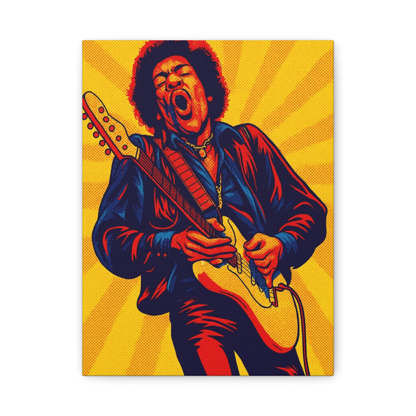 Jimi Hendrix Guitar Pop Art Canvas