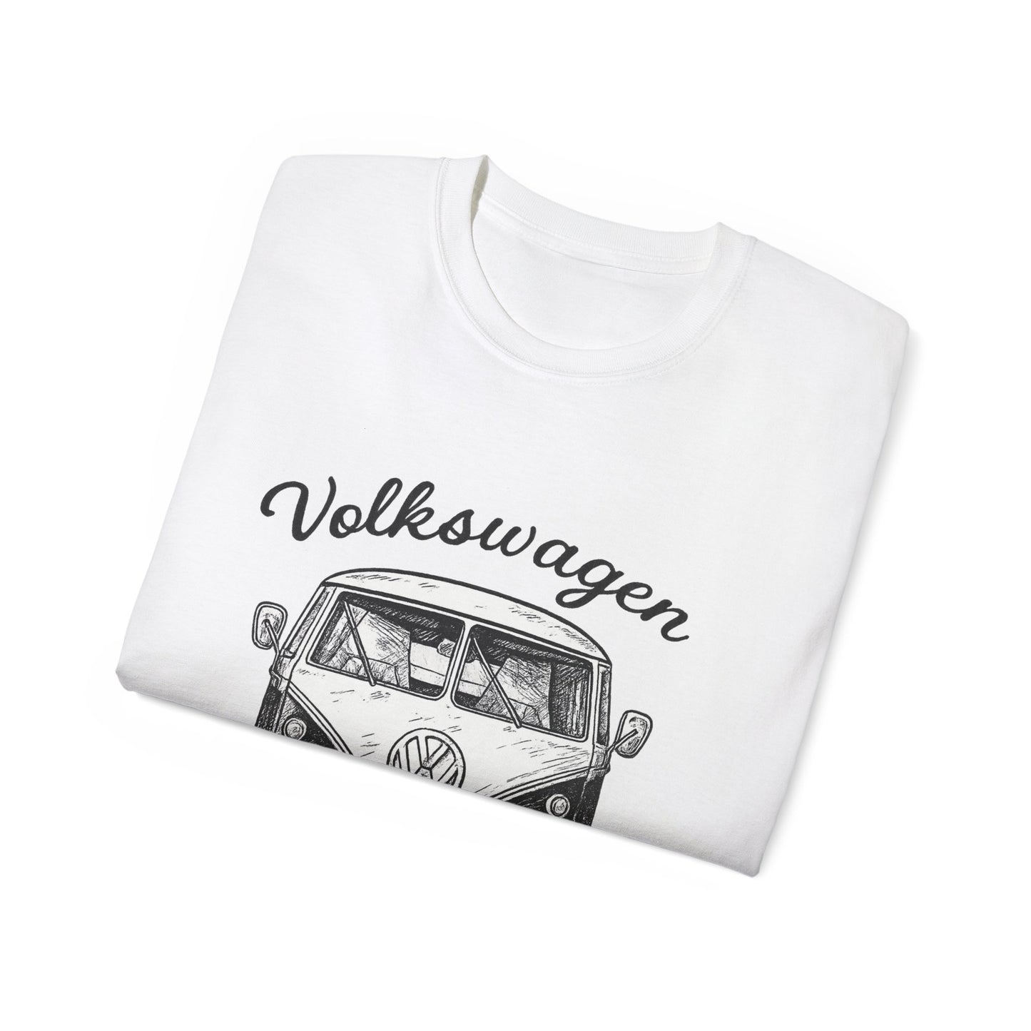 Volkswagen Camper Van Front Black and White