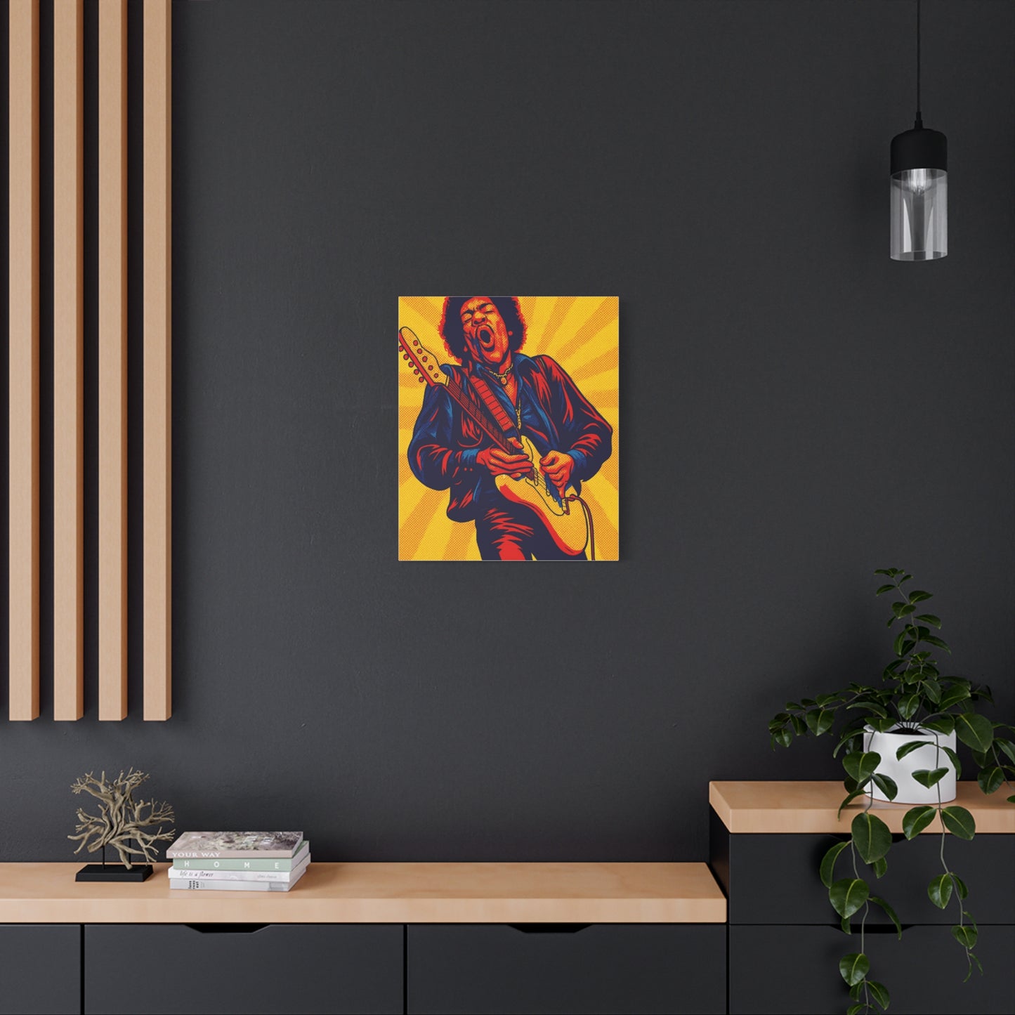 Jimi Hendrix Guitar Pop Art Canvas