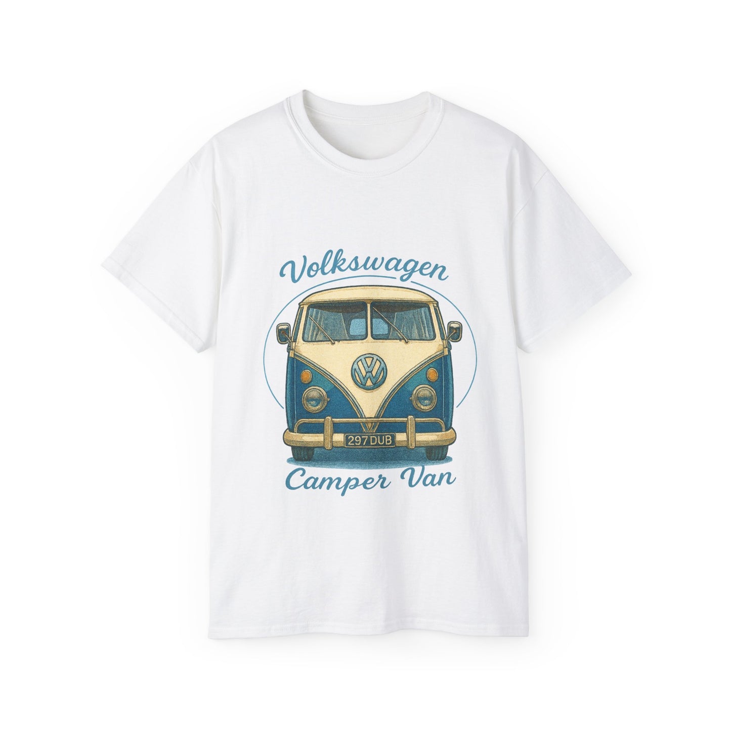 Vintage Volkswagen Camper Van Front Blue
