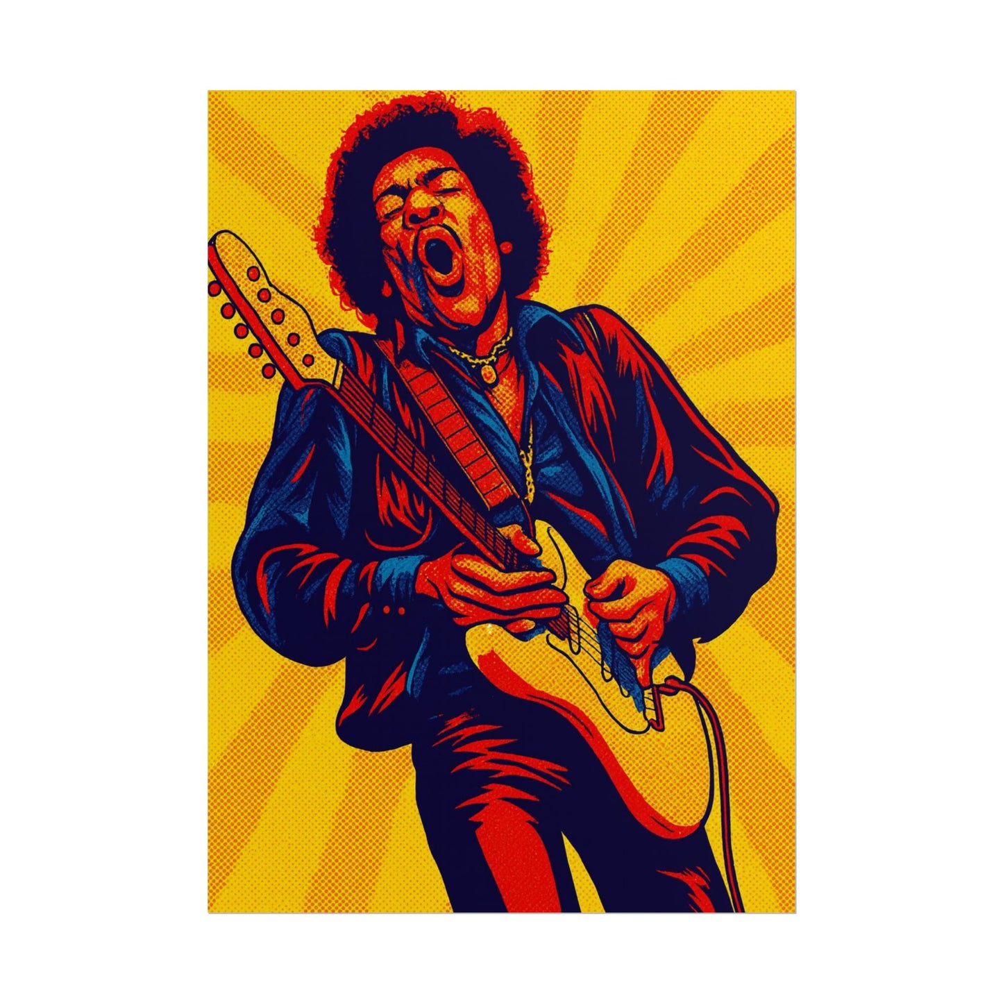 Jimi Hendrix Guitar Pop Art Poster