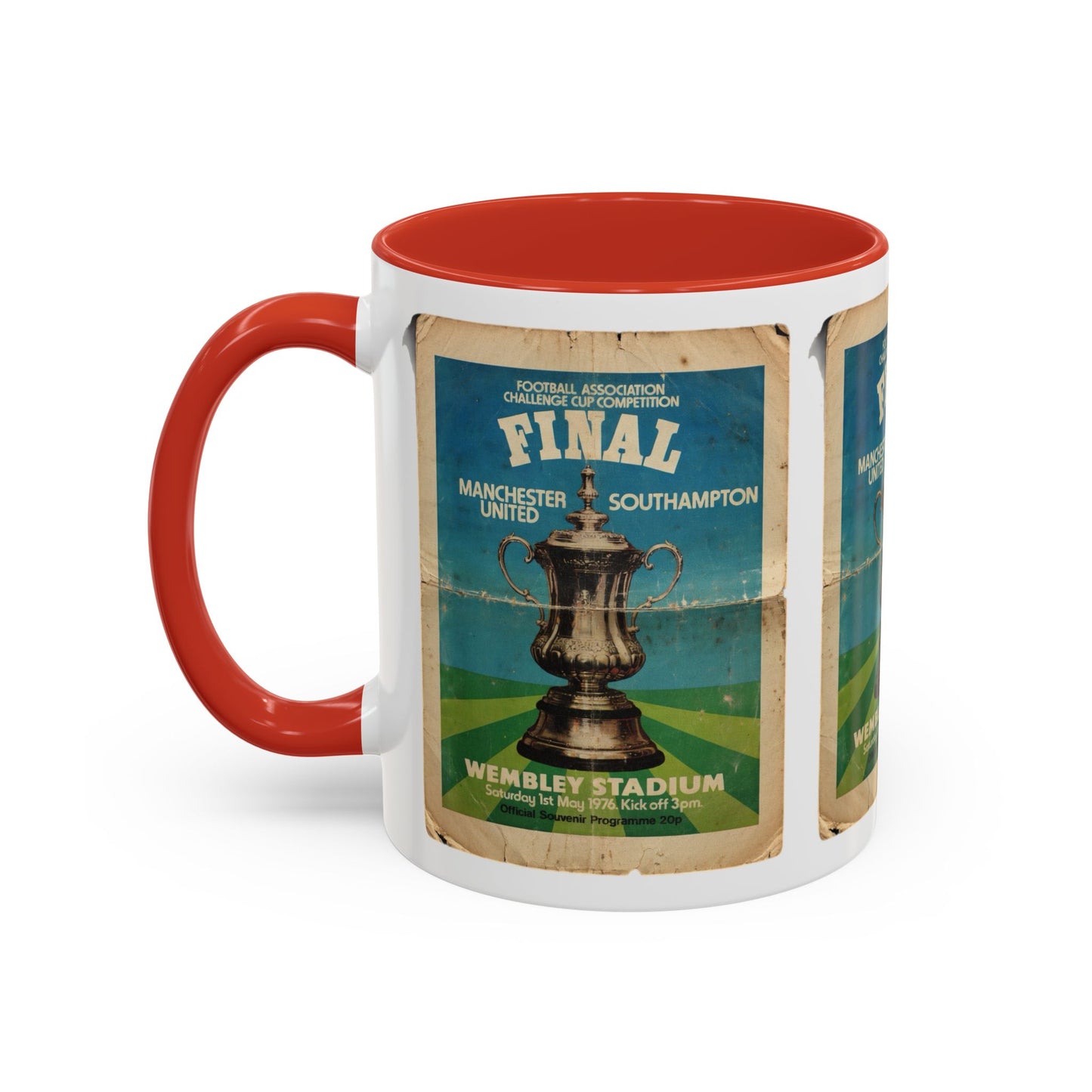 1976 FA Cup Final Manchester United Southampton Programme Accent Coffee Mug (11, 15oz)