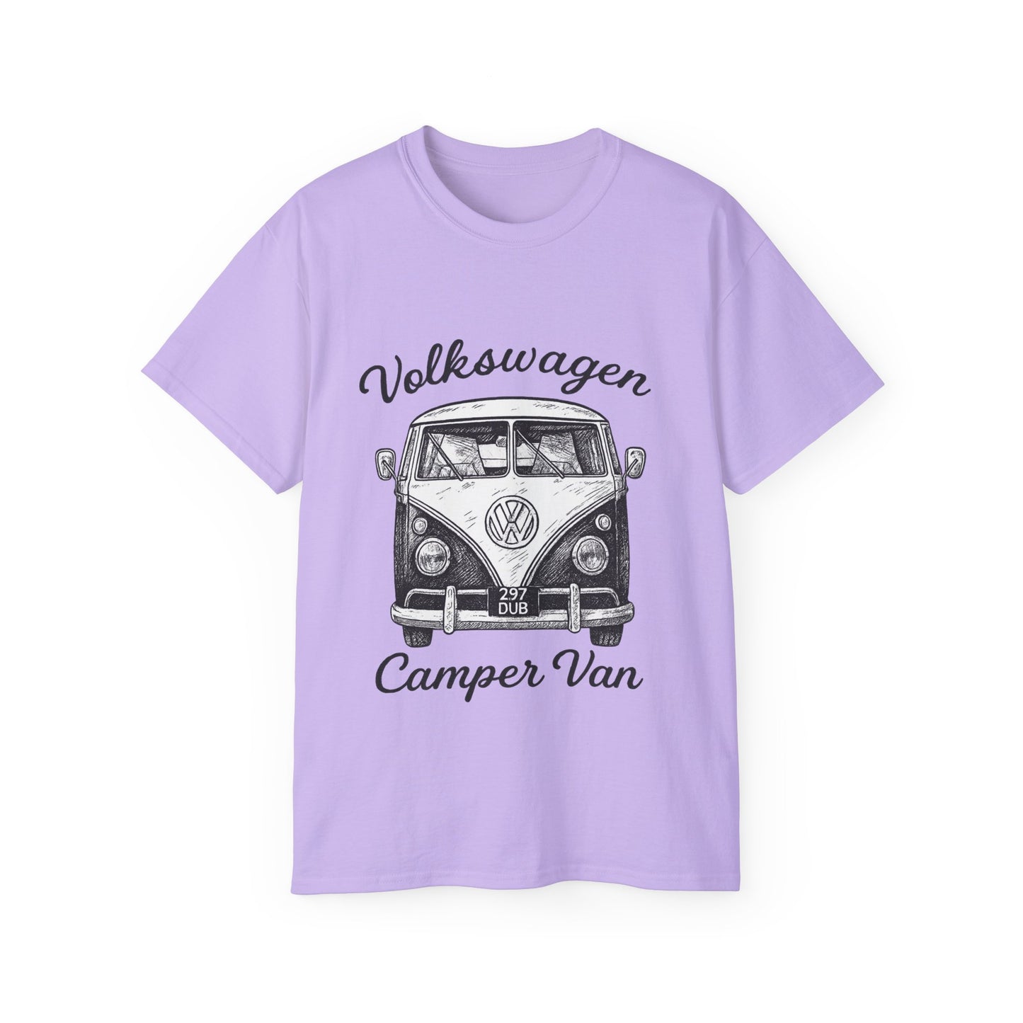 Volkswagen Camper Van Front Black and White
