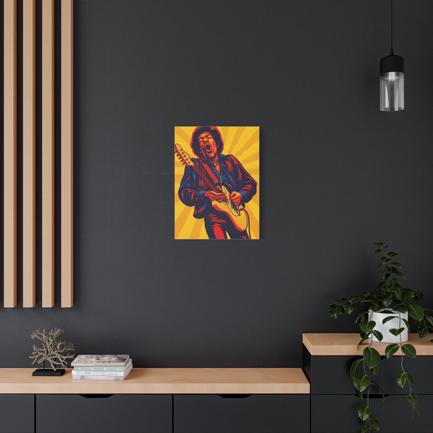Jimi Hendrix Guitar Pop Art Canvas