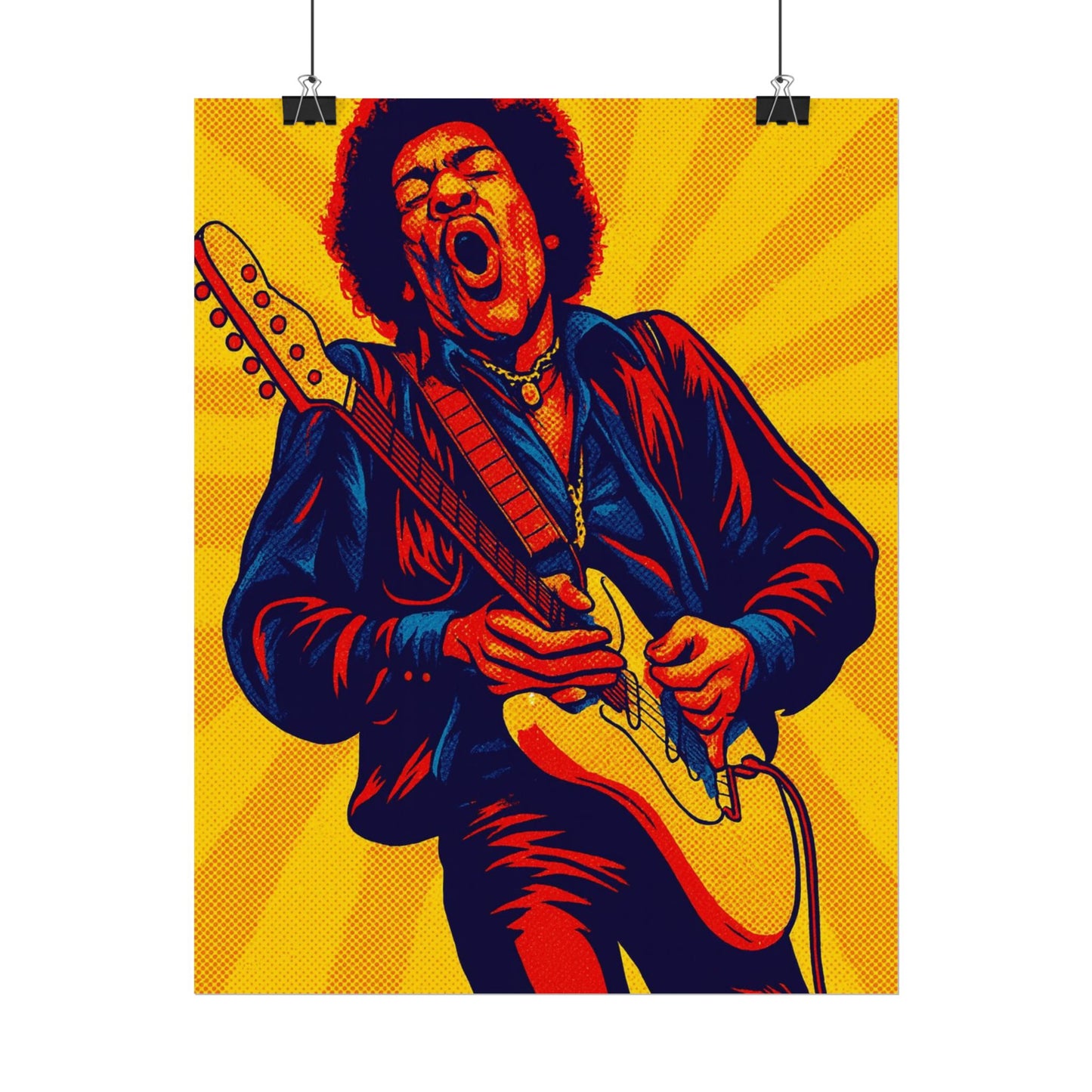 Jimi Hendrix Guitar Pop Art Poster