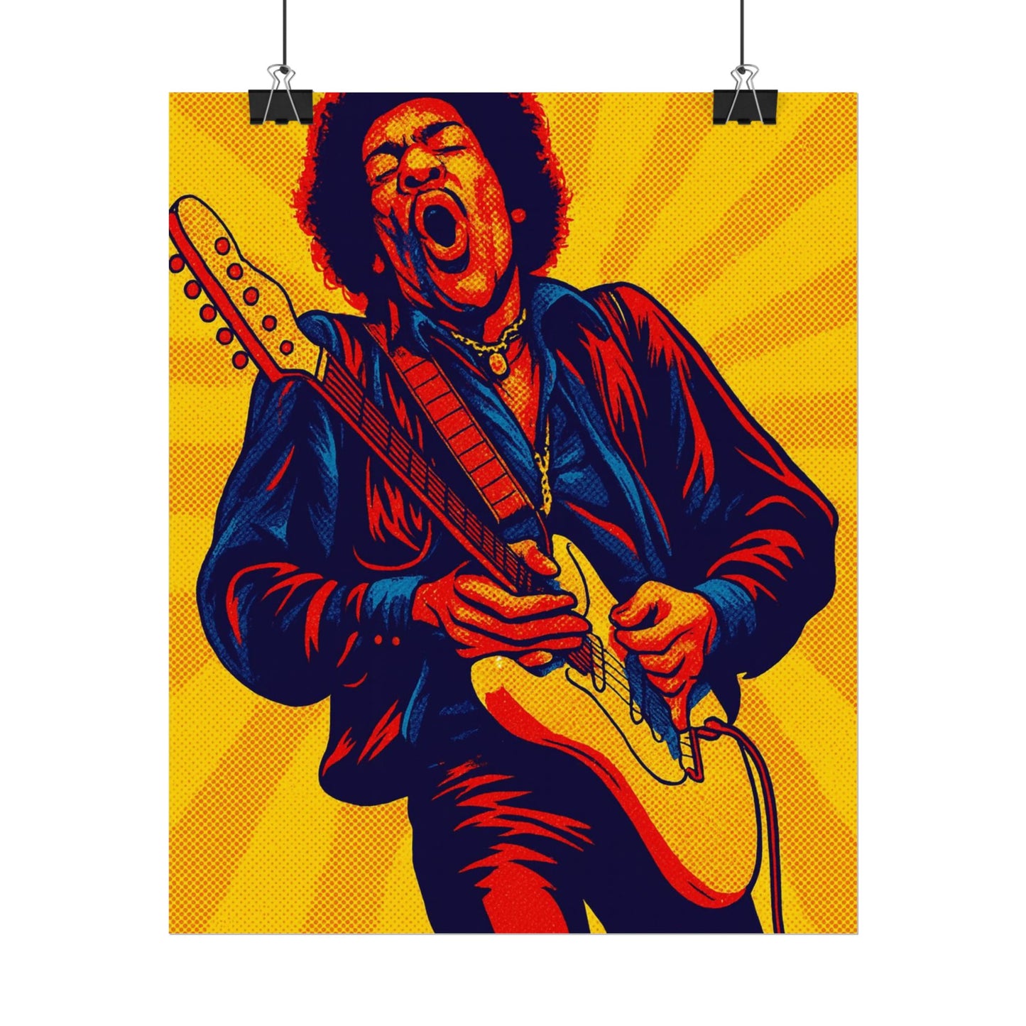 Jimi Hendrix Guitar Pop Art Poster