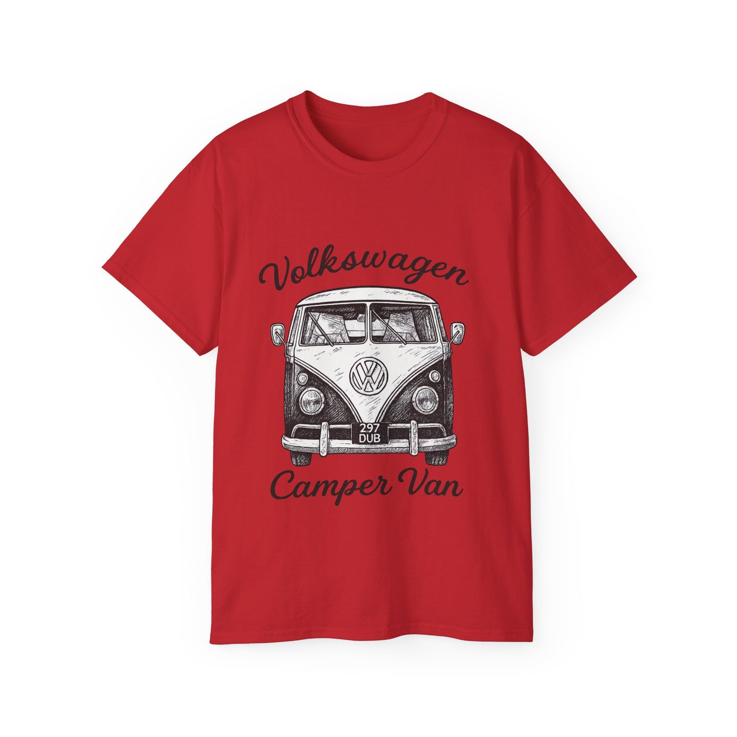 Volkswagen Camper Van Front Black and White