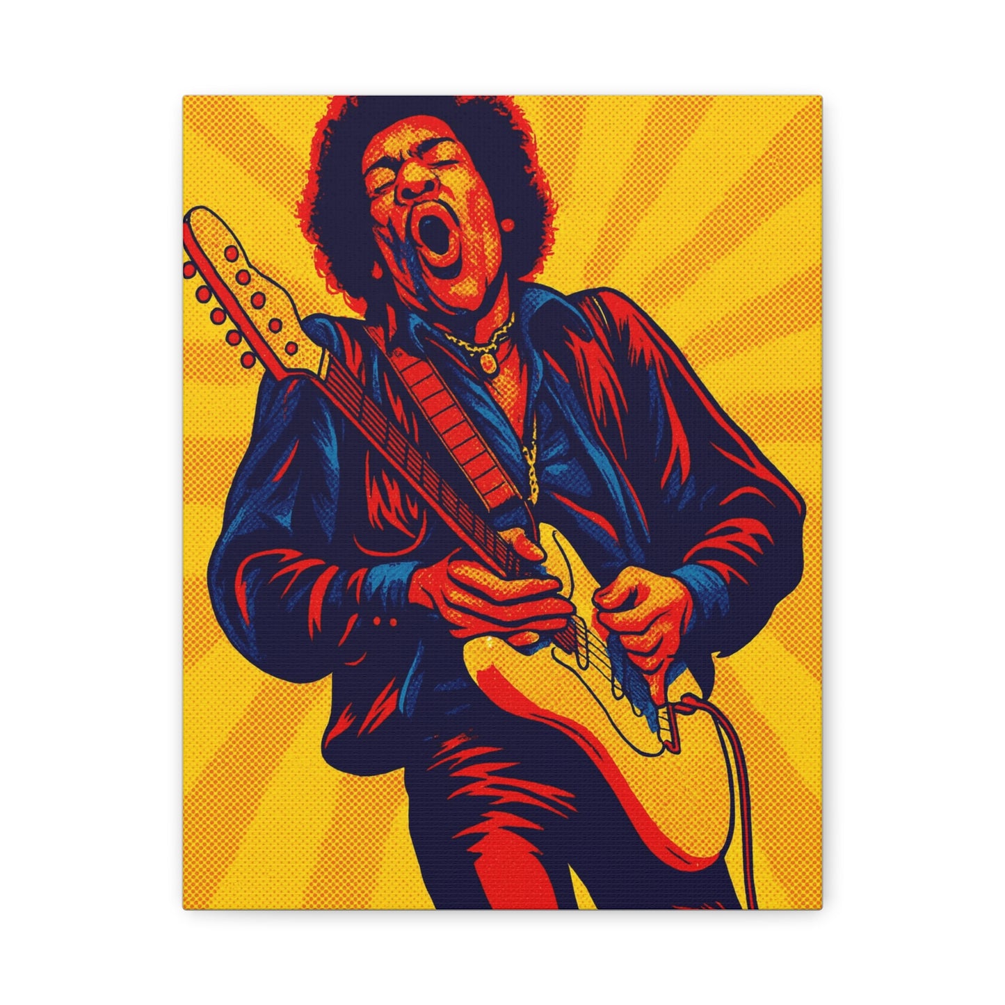 Jimi Hendrix Guitar Pop Art Canvas