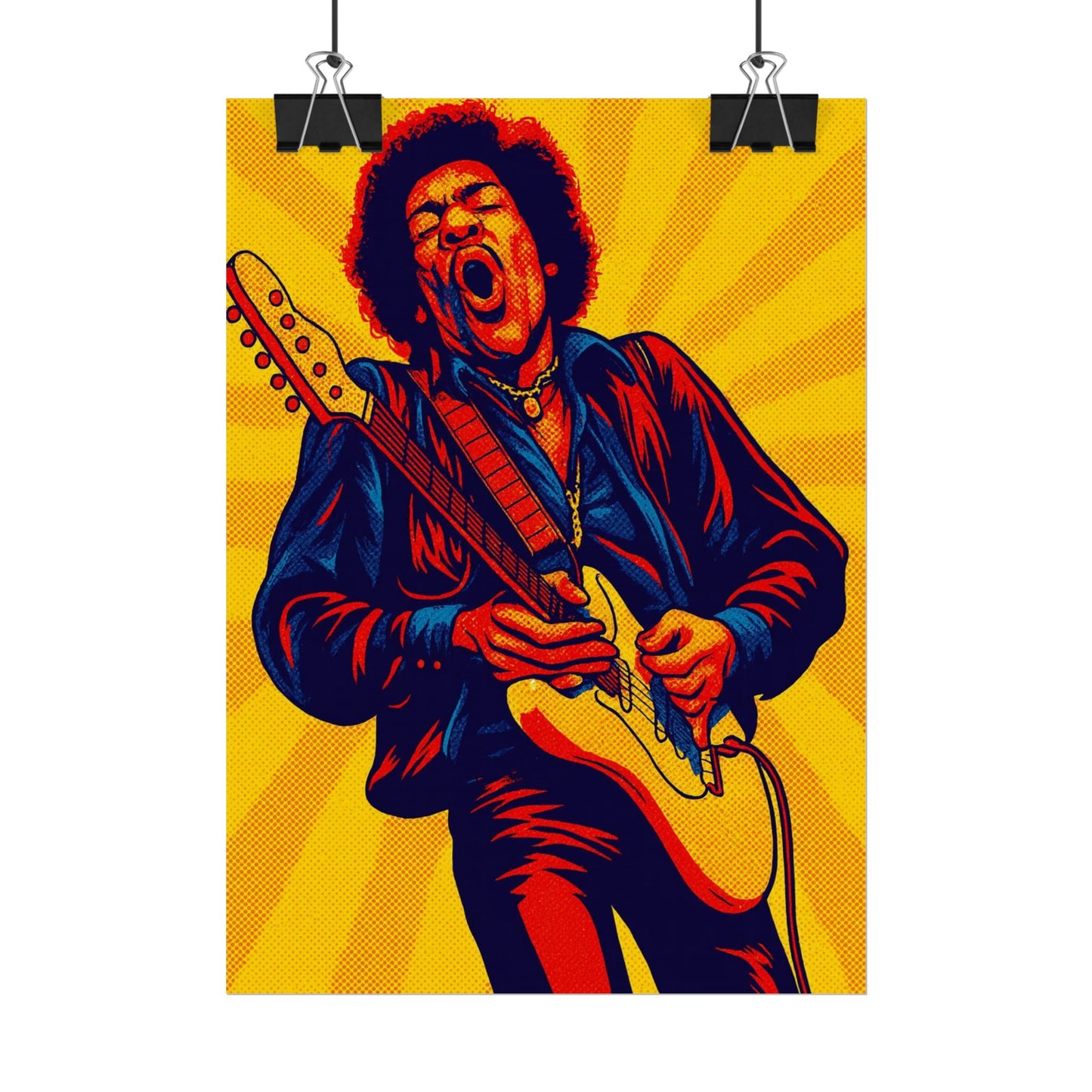 Jimi Hendrix Guitar Pop Art Poster