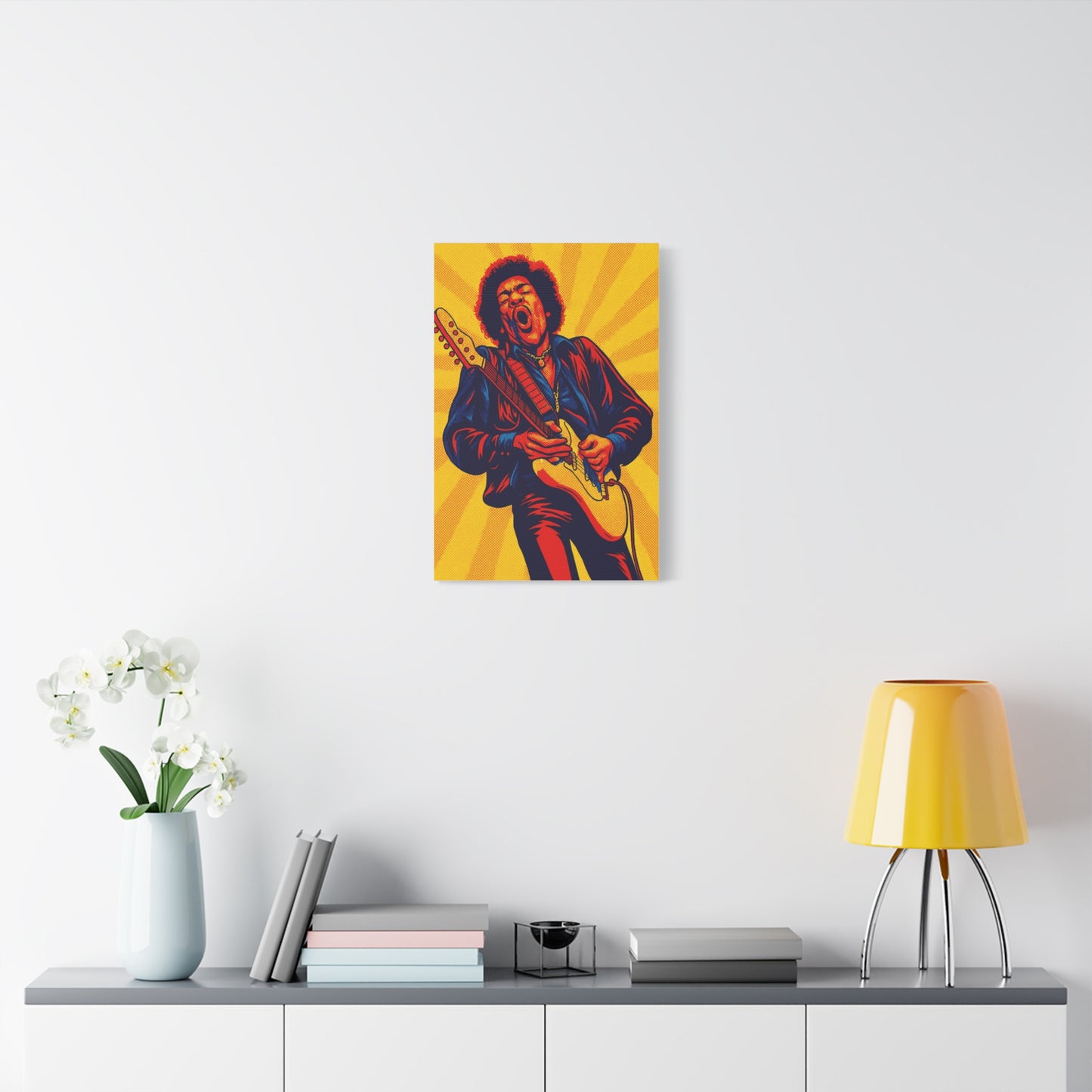 Jimi Hendrix Guitar Pop Art Canvas
