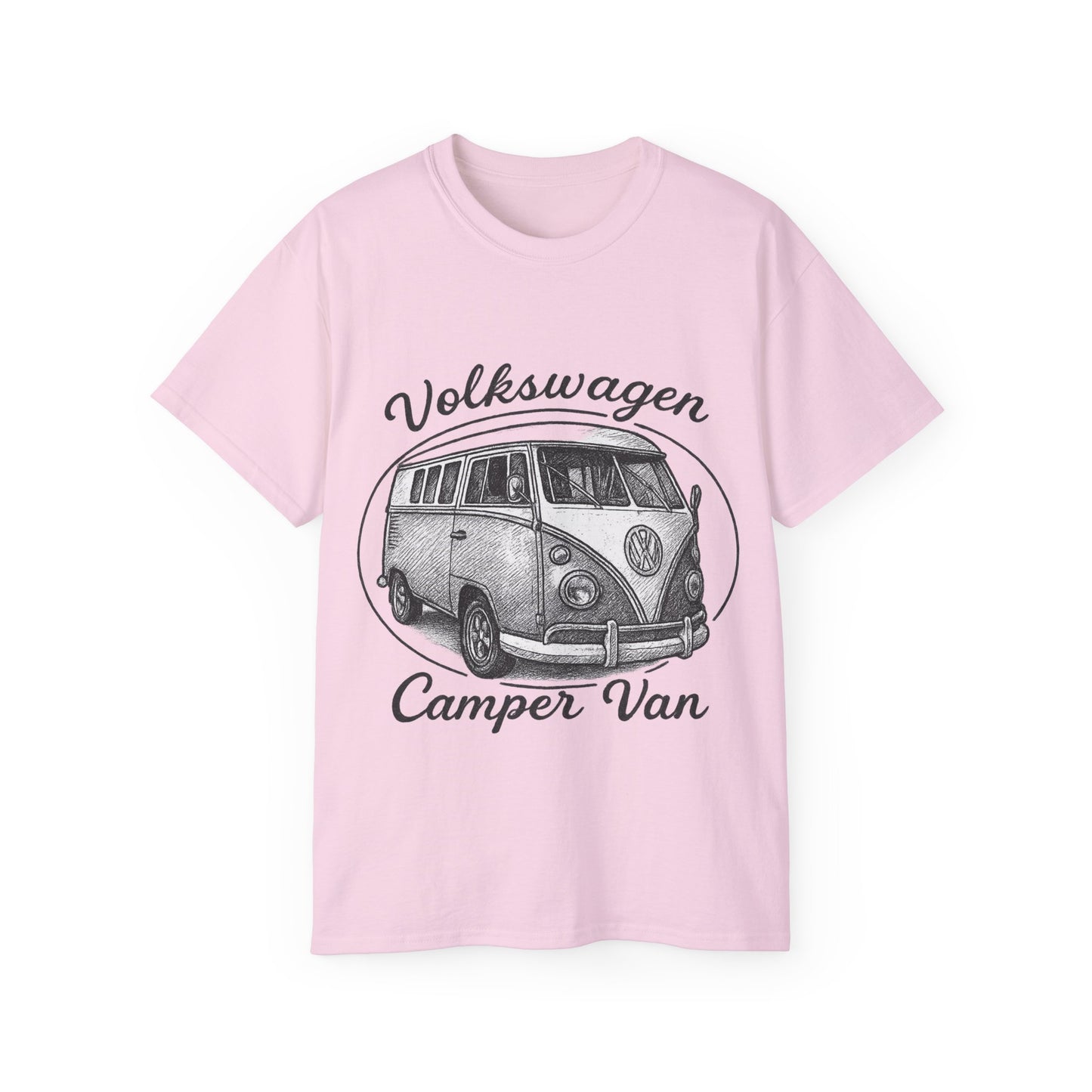 Volkswagen Camper Van 3/4 Black and White Drawing T-Shirt