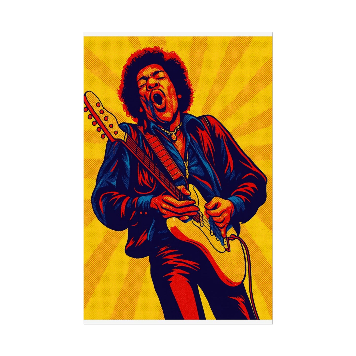 Jimi Hendrix Guitar Pop Art Poster