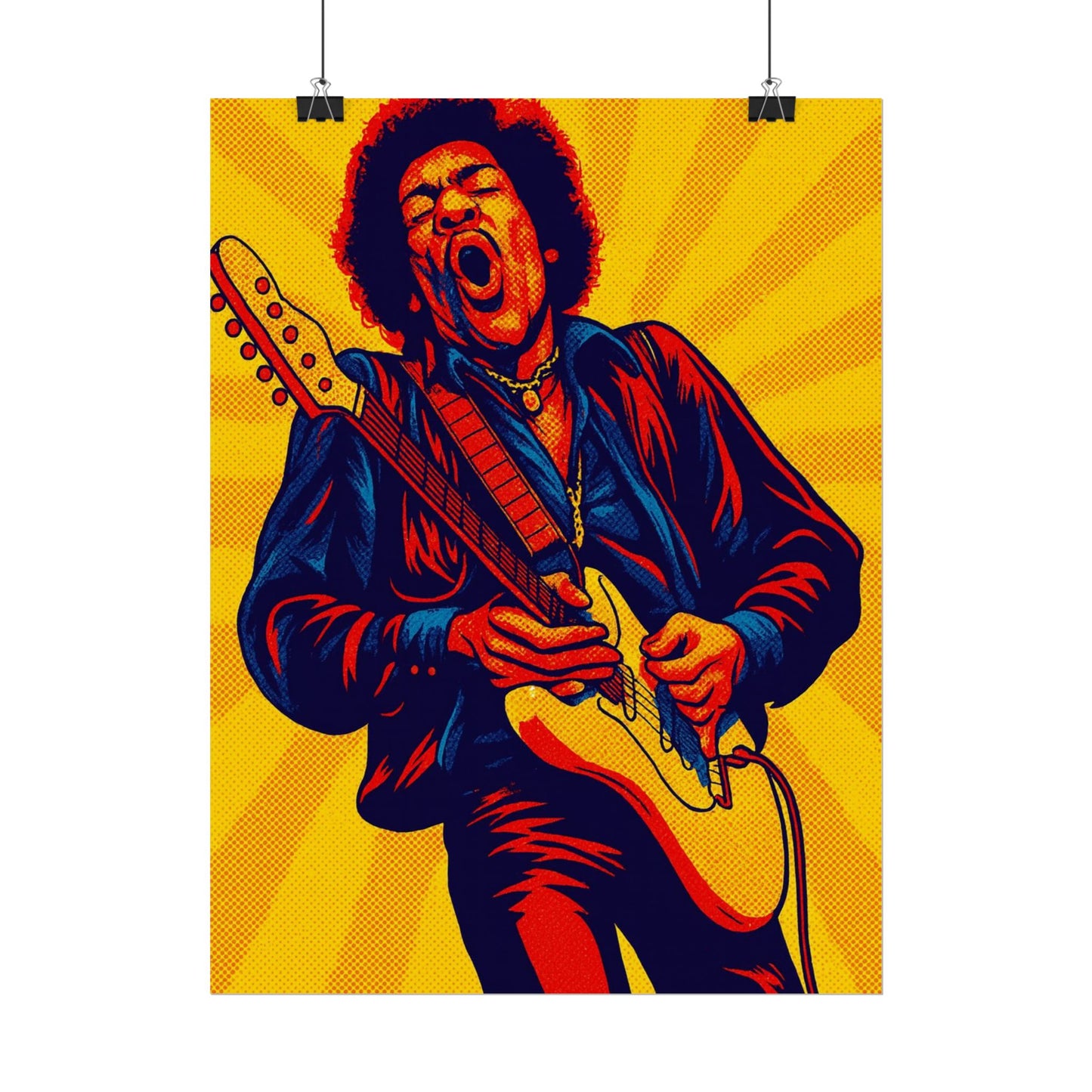 Jimi Hendrix Guitar Pop Art Poster