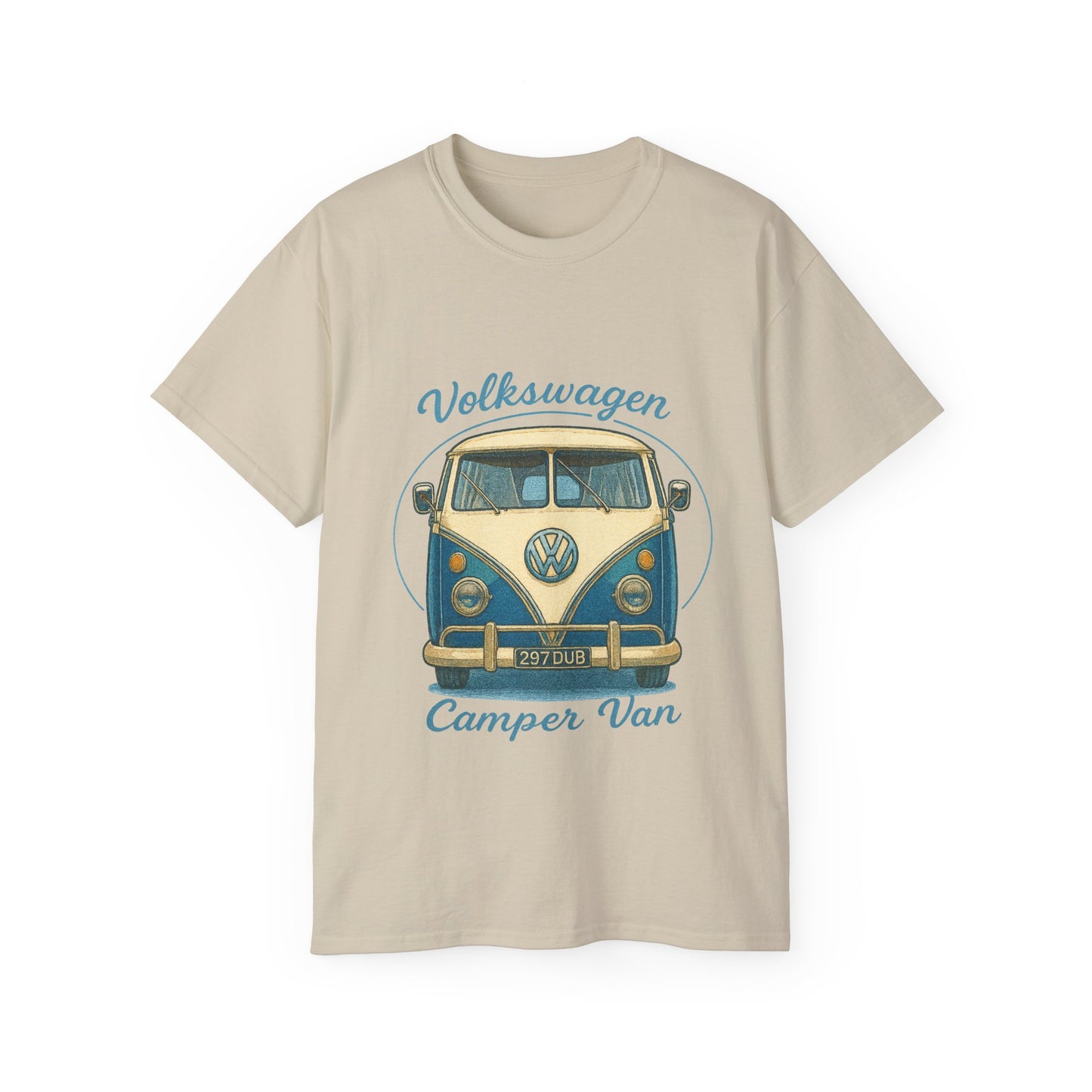 Vintage Volkswagen Camper Van Front Blue