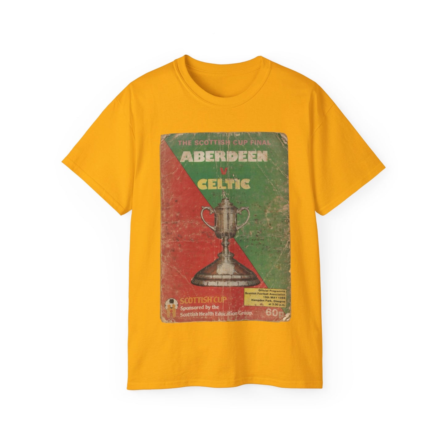 1984 Scottish Cup Final Aberdeen Celtic Programme Poster Unisex Ultra Cotton Tee