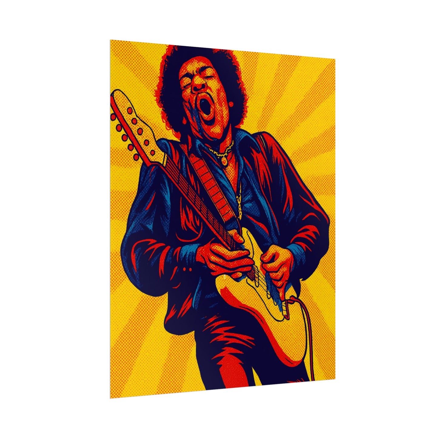 Jimi Hendrix Guitar Pop Art Poster