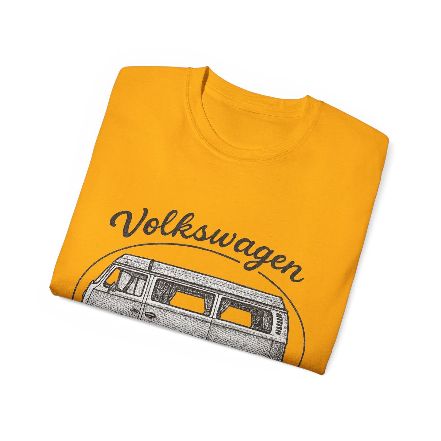 Volkswagen Camper Van sideways Drawing Black And White T-Shirt