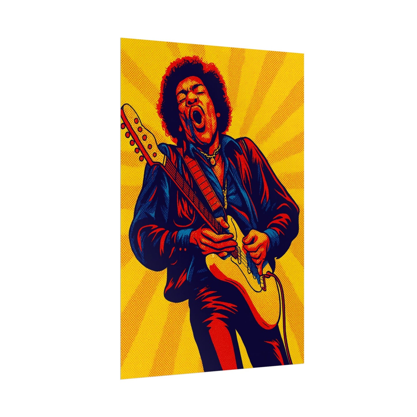 Jimi Hendrix Guitar Pop Art Poster