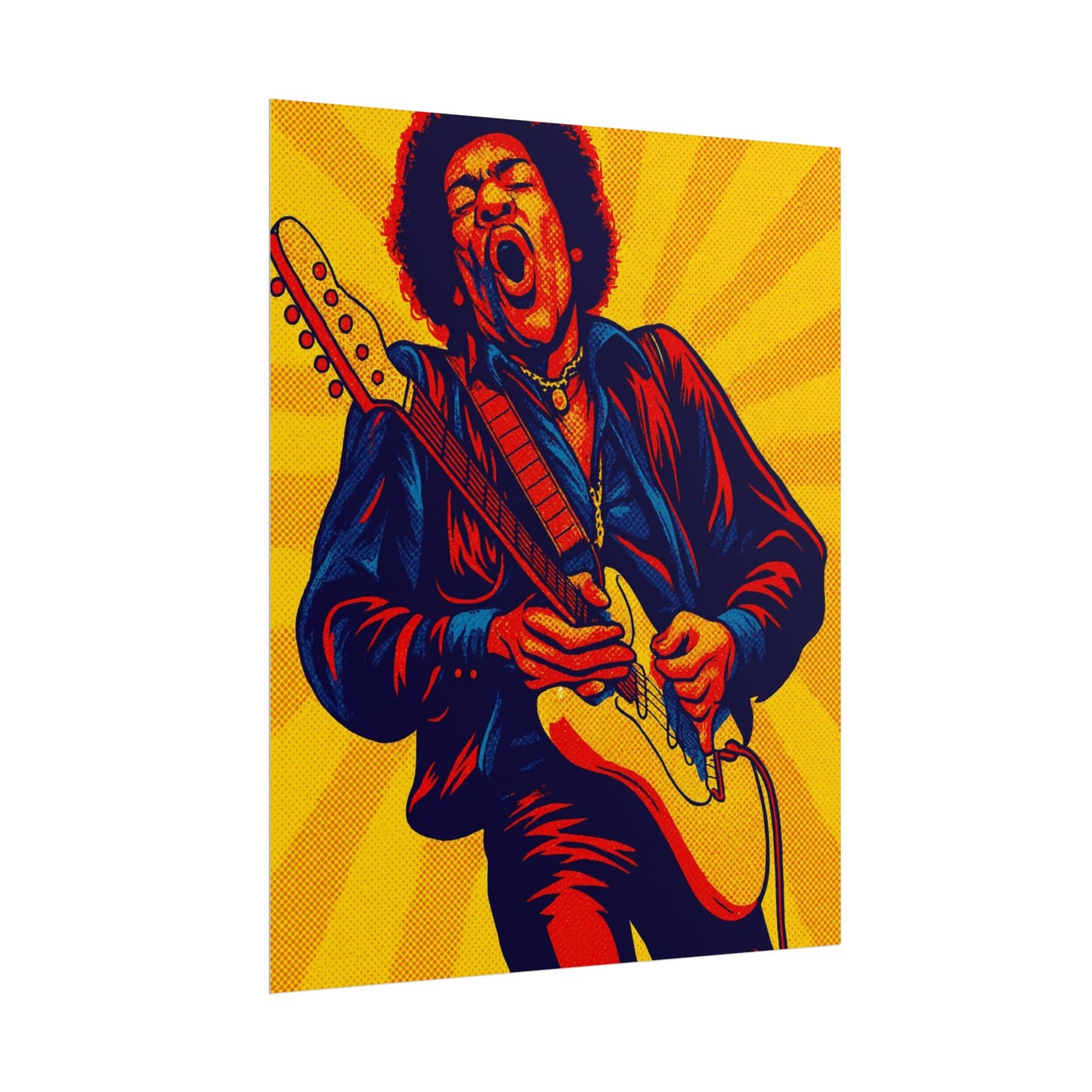 Jimi Hendrix Guitar Pop Art Poster