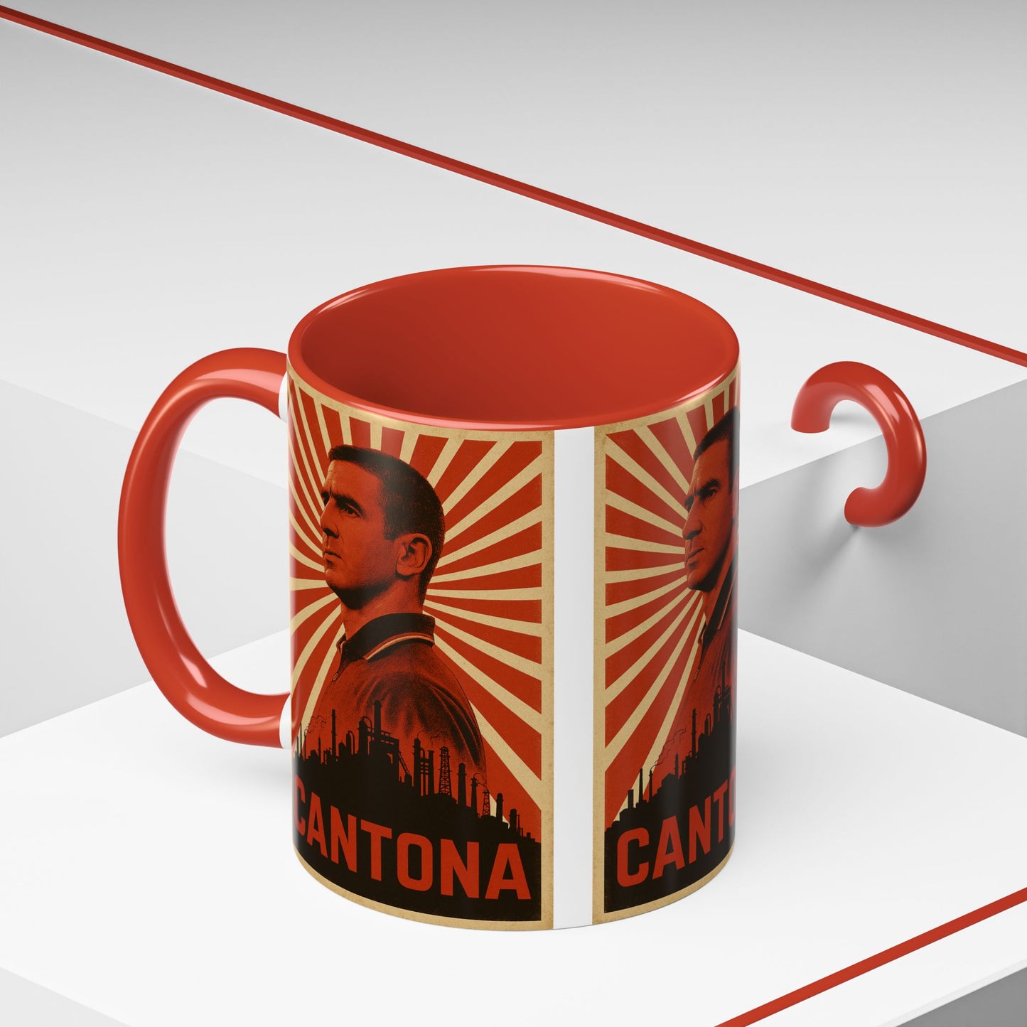 Eric Cantona Propaganda Poster Mug - Manchester United