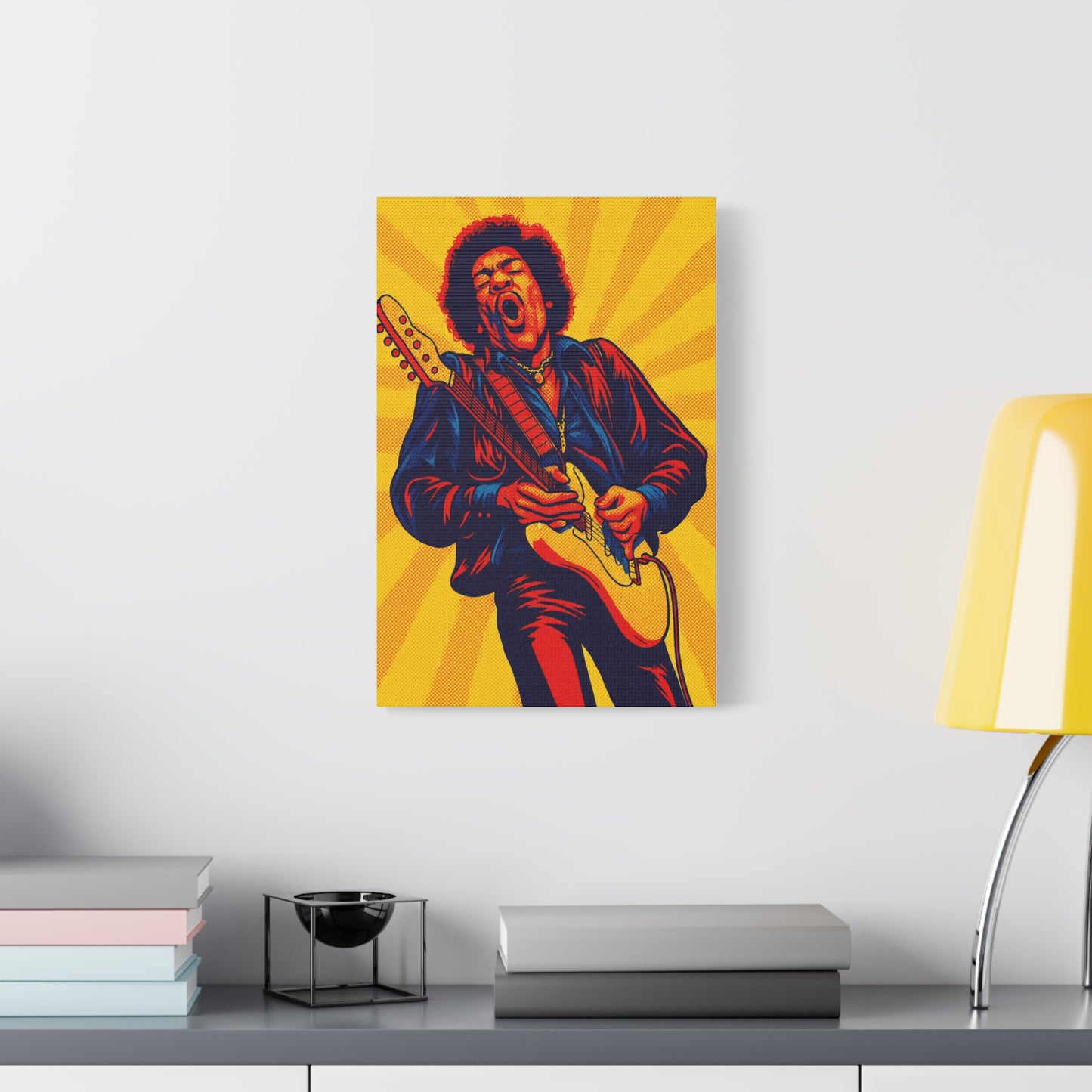 Jimi Hendrix Guitar Pop Art Canvas