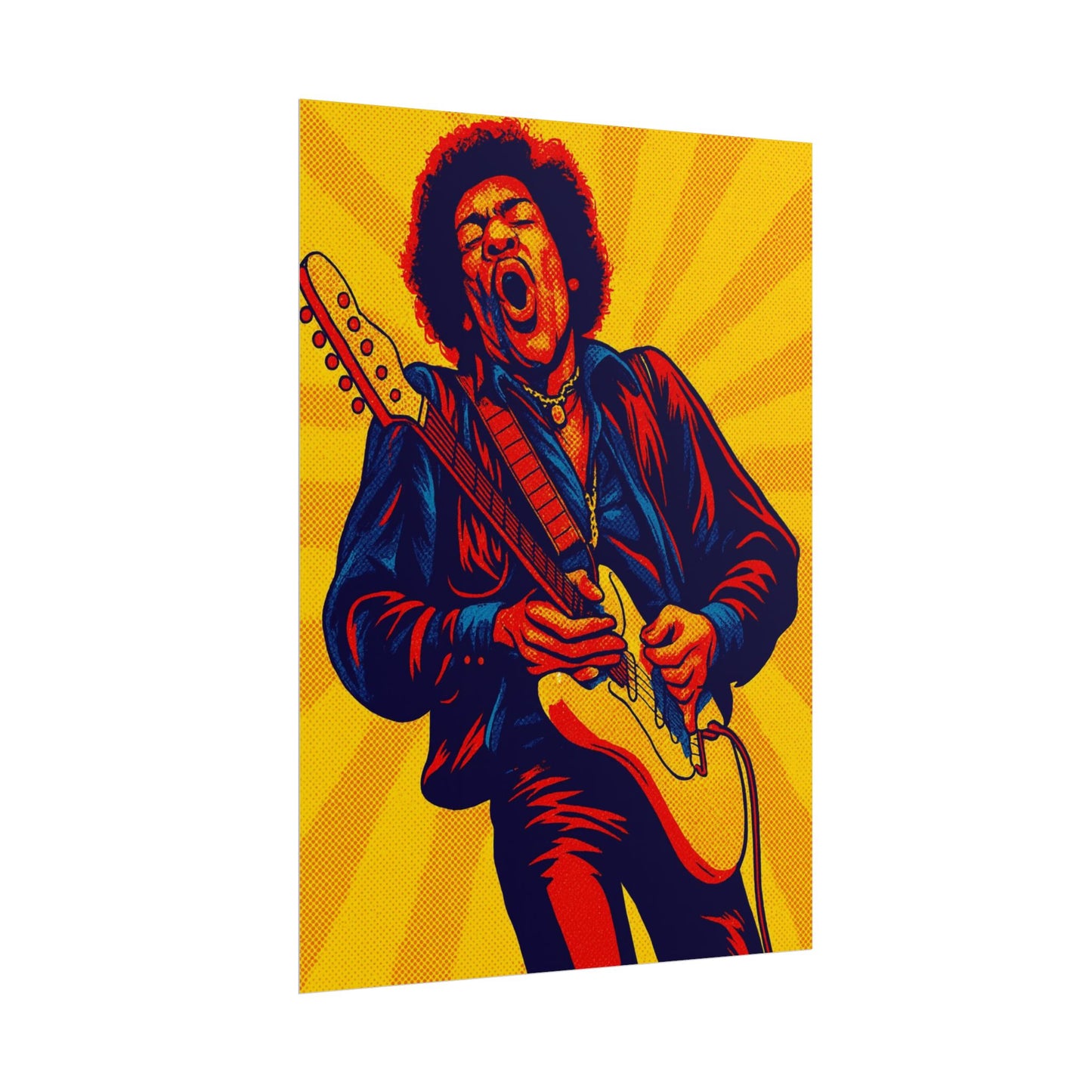 Jimi Hendrix Guitar Pop Art Poster