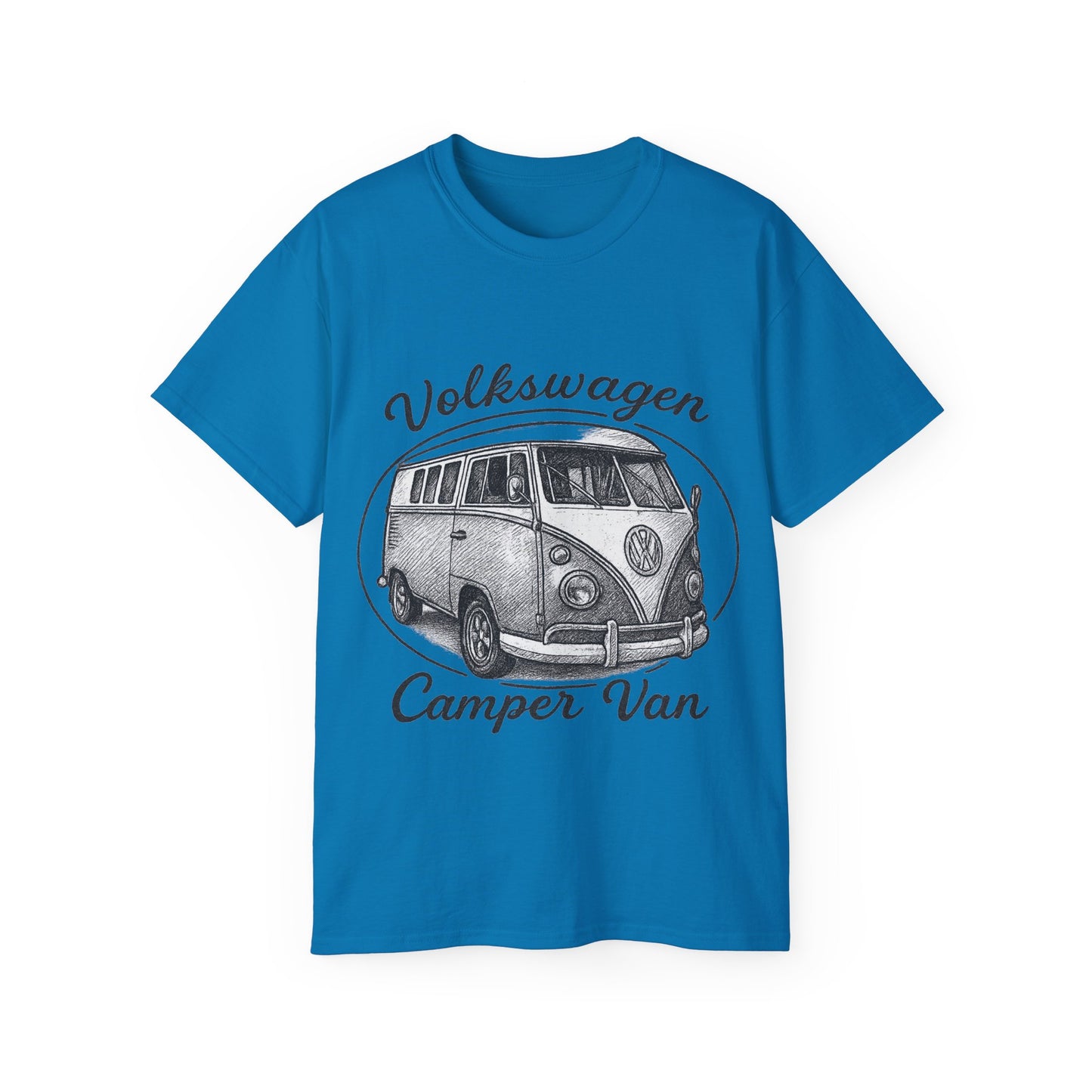 Volkswagen Camper Van 3/4 Black and White Drawing T-Shirt