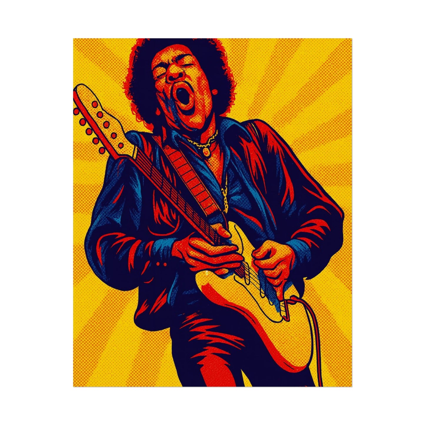 Jimi Hendrix Guitar Pop Art Poster