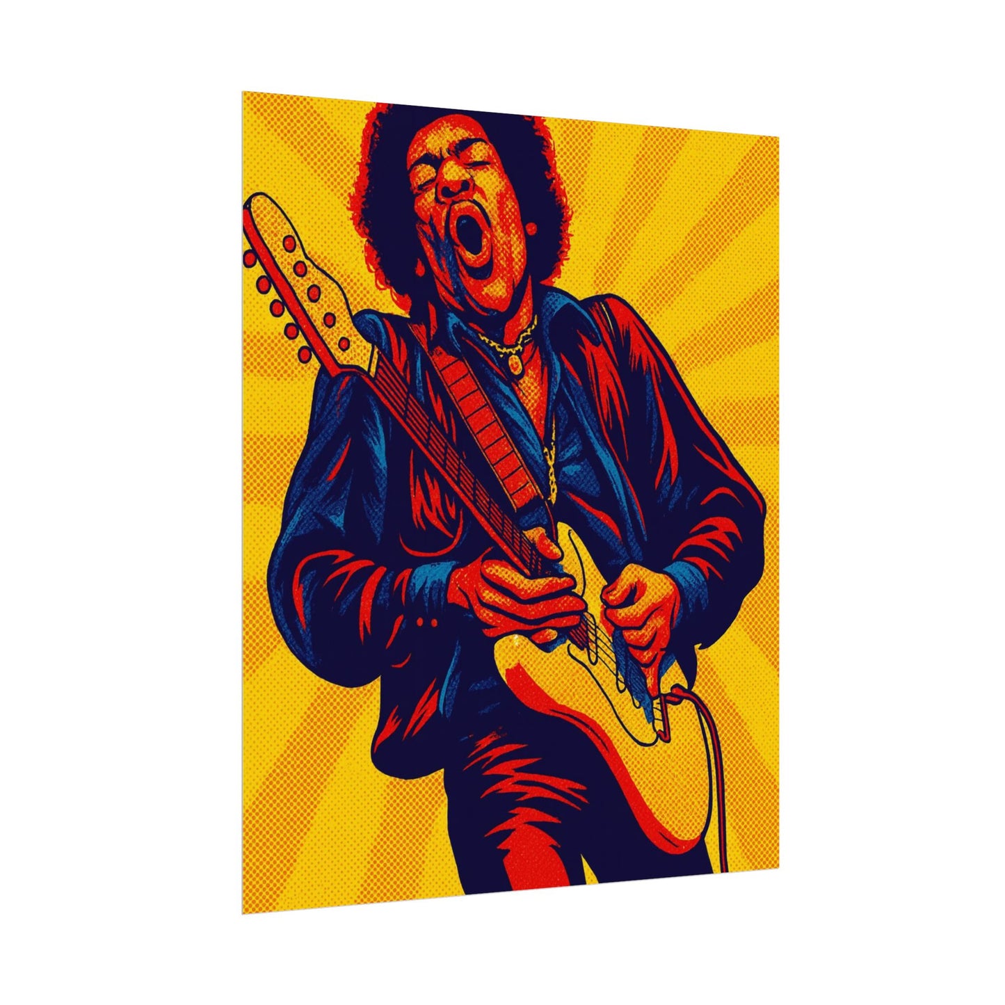 Jimi Hendrix Guitar Pop Art Poster