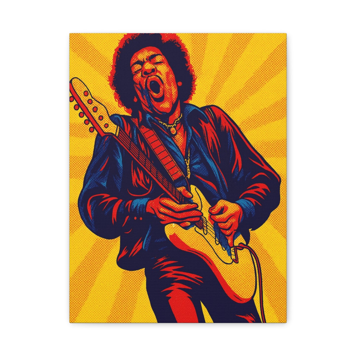 Jimi Hendrix Guitar Pop Art Canvas