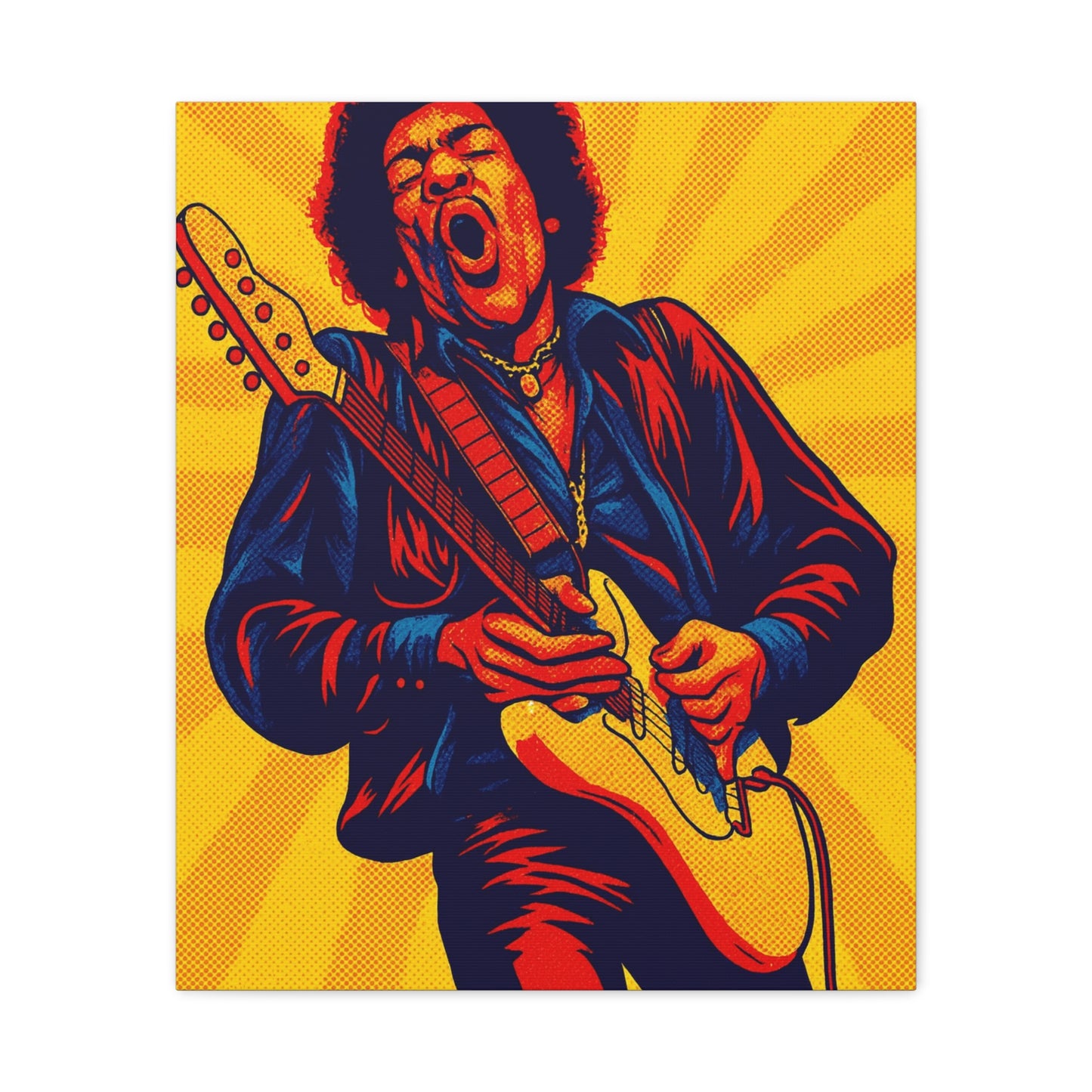 Jimi Hendrix Guitar Pop Art Canvas
