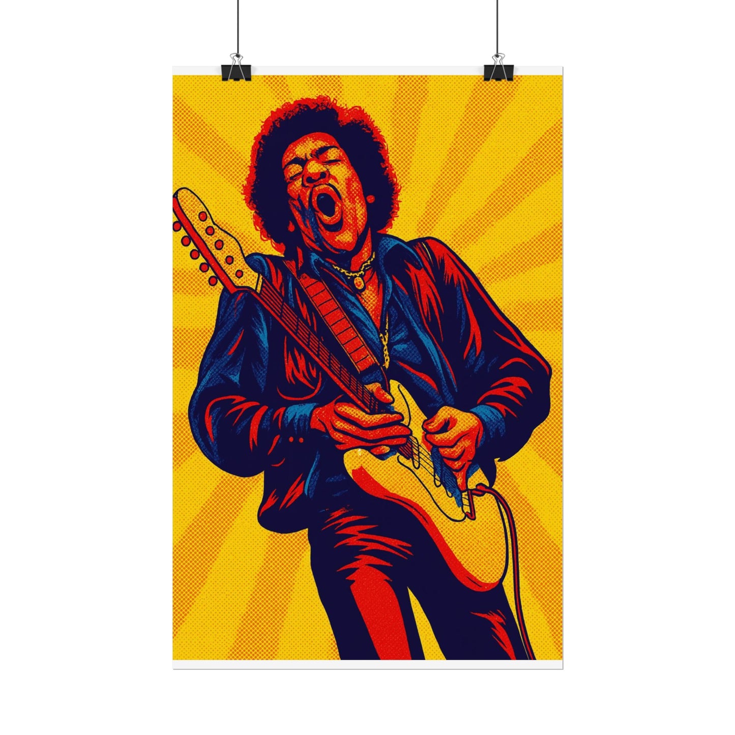 Jimi Hendrix Guitar Pop Art Poster
