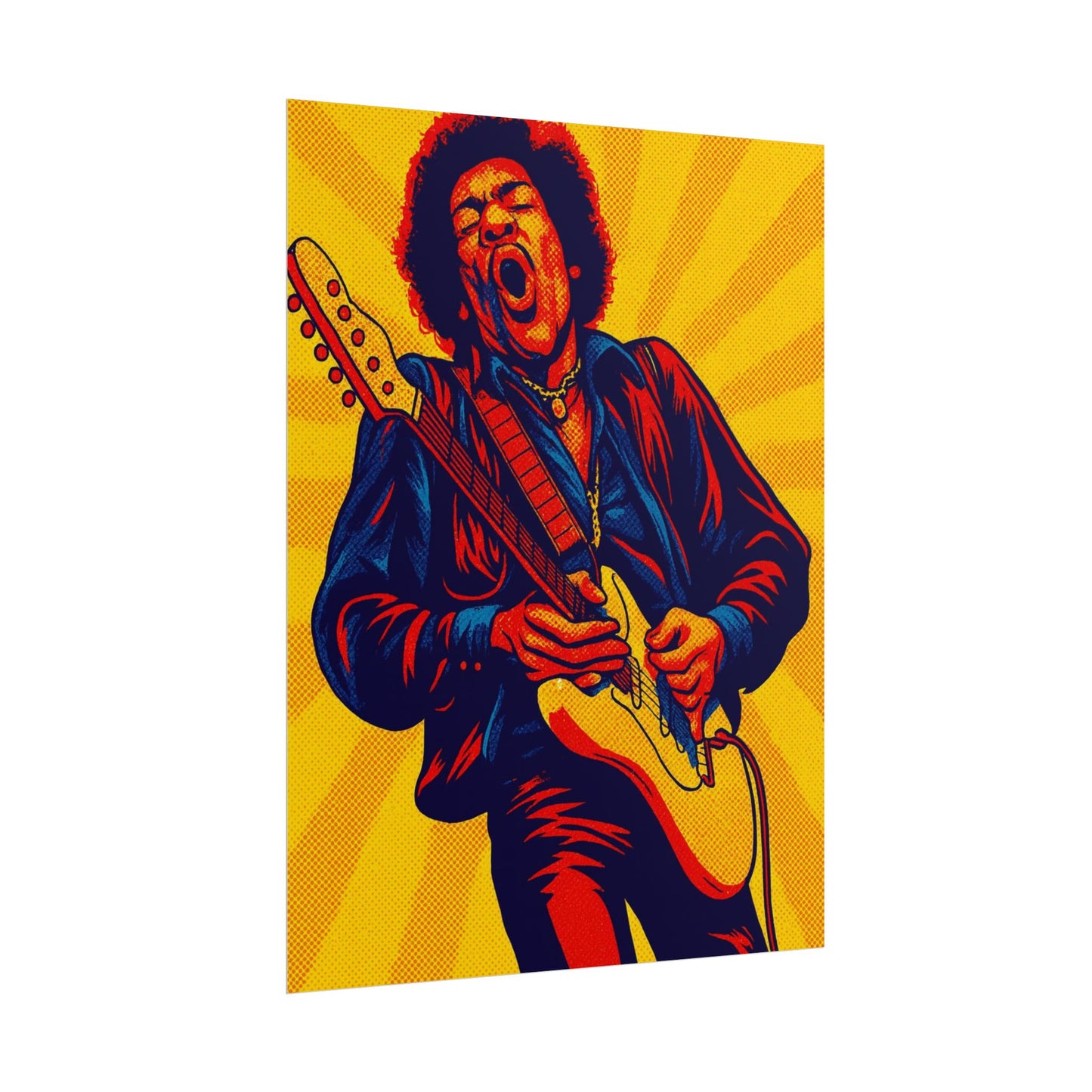 Jimi Hendrix Guitar Pop Art Poster