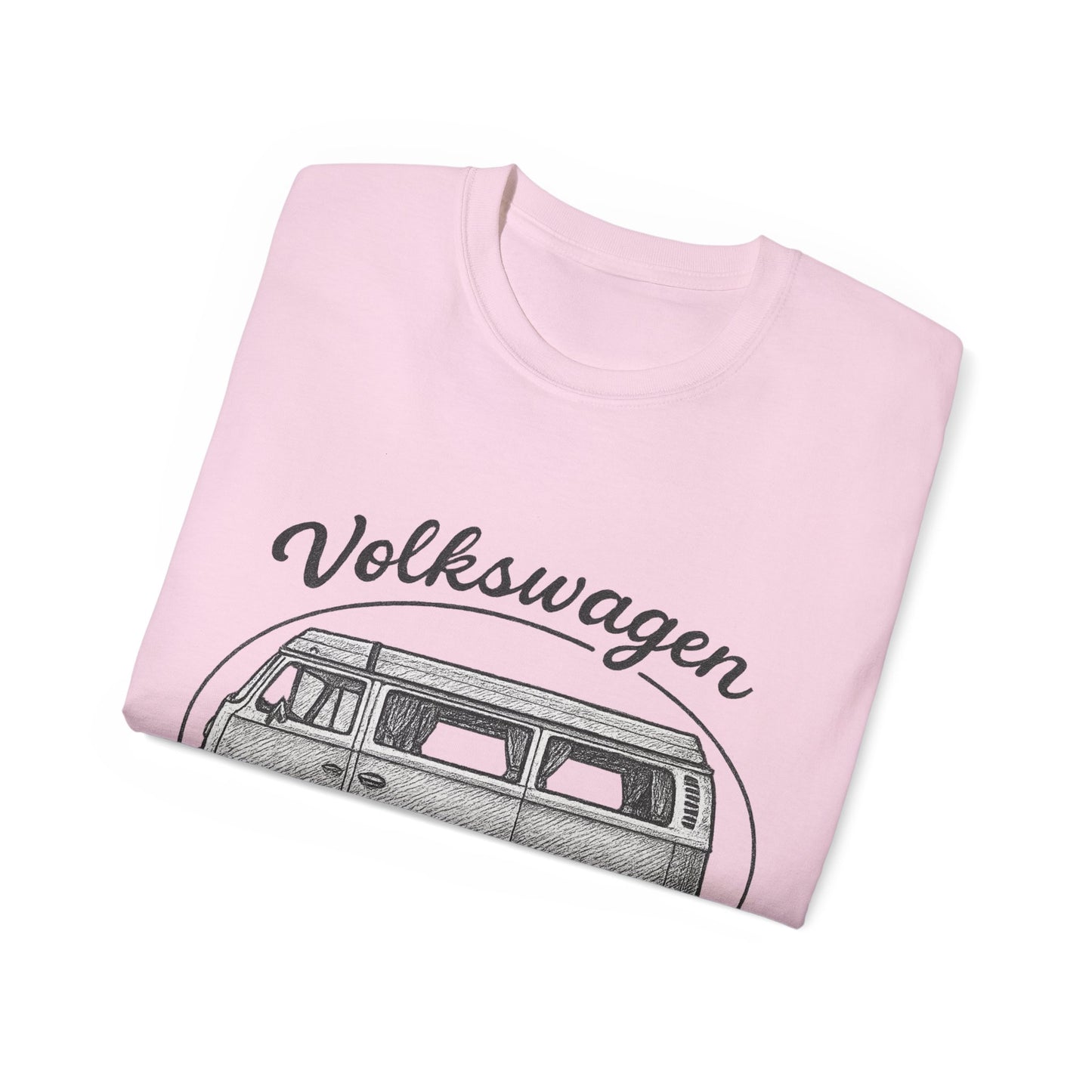 Volkswagen Camper Van sideways Drawing Black And White T-Shirt