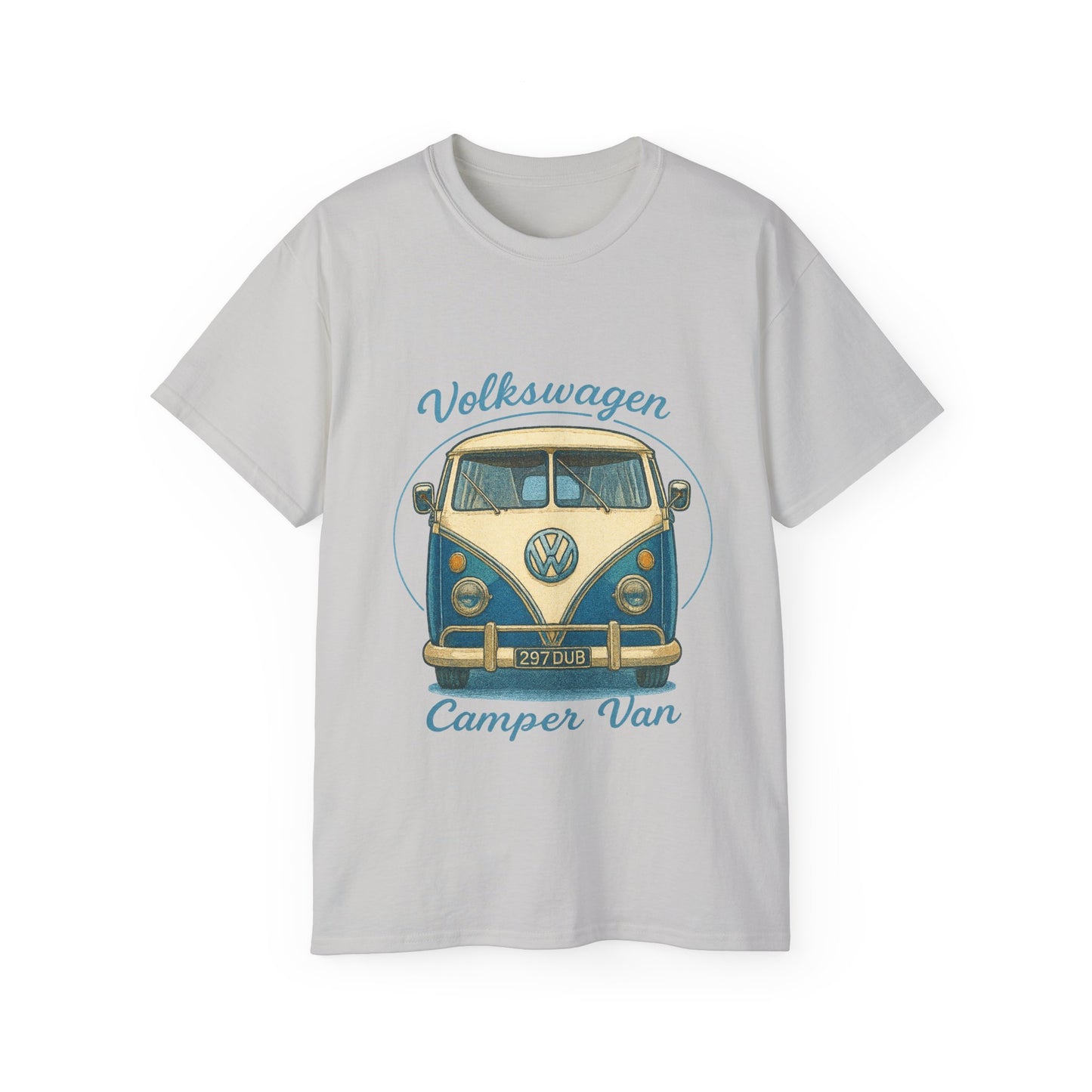 Vintage Volkswagen Camper Van Front Blue