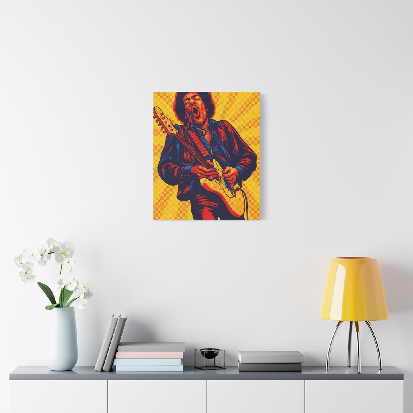 Jimi Hendrix Guitar Pop Art Canvas