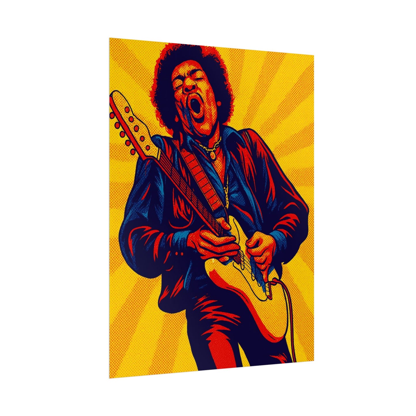 Jimi Hendrix Guitar Pop Art Poster