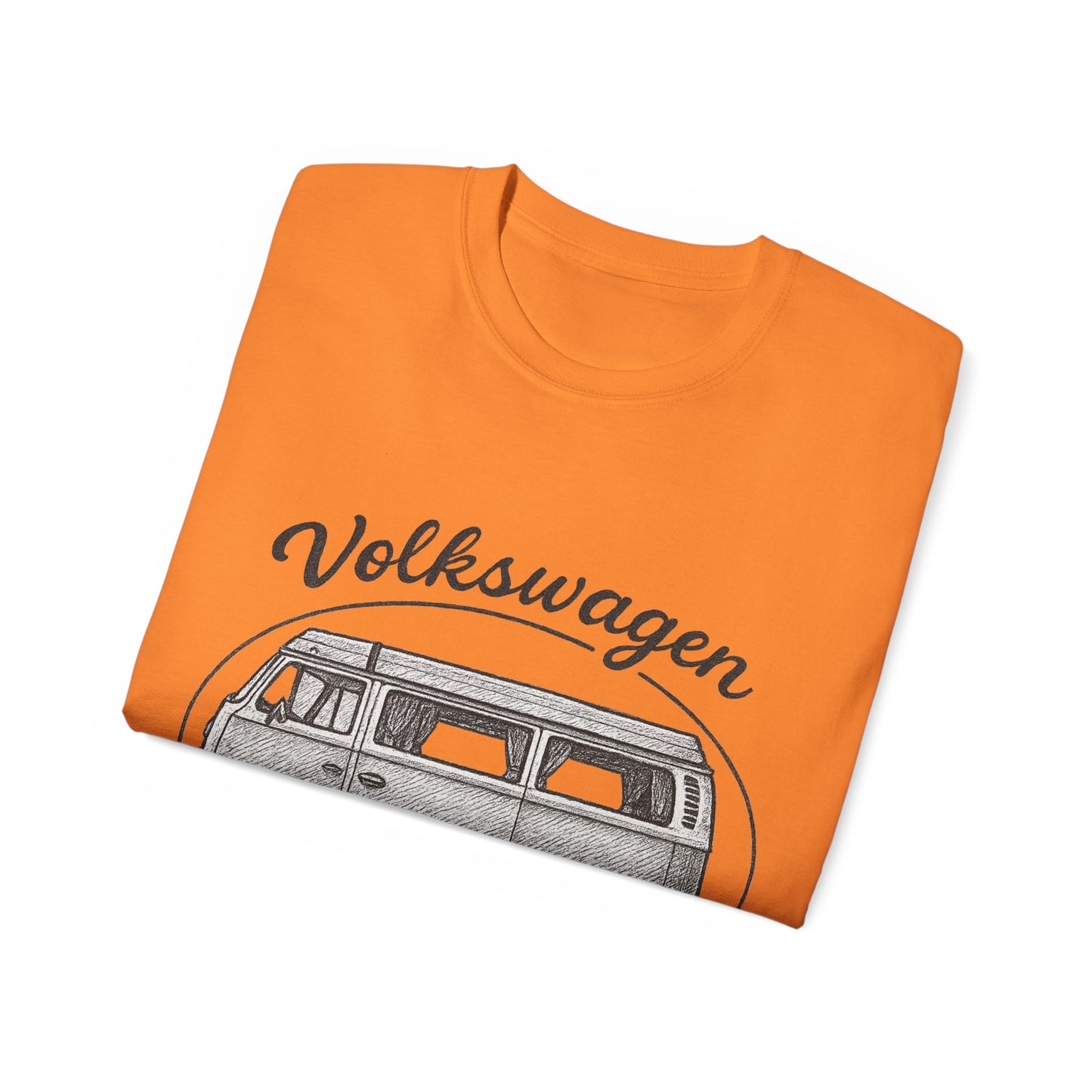 Volkswagen Camper Van sideways Drawing Black And White T-Shirt