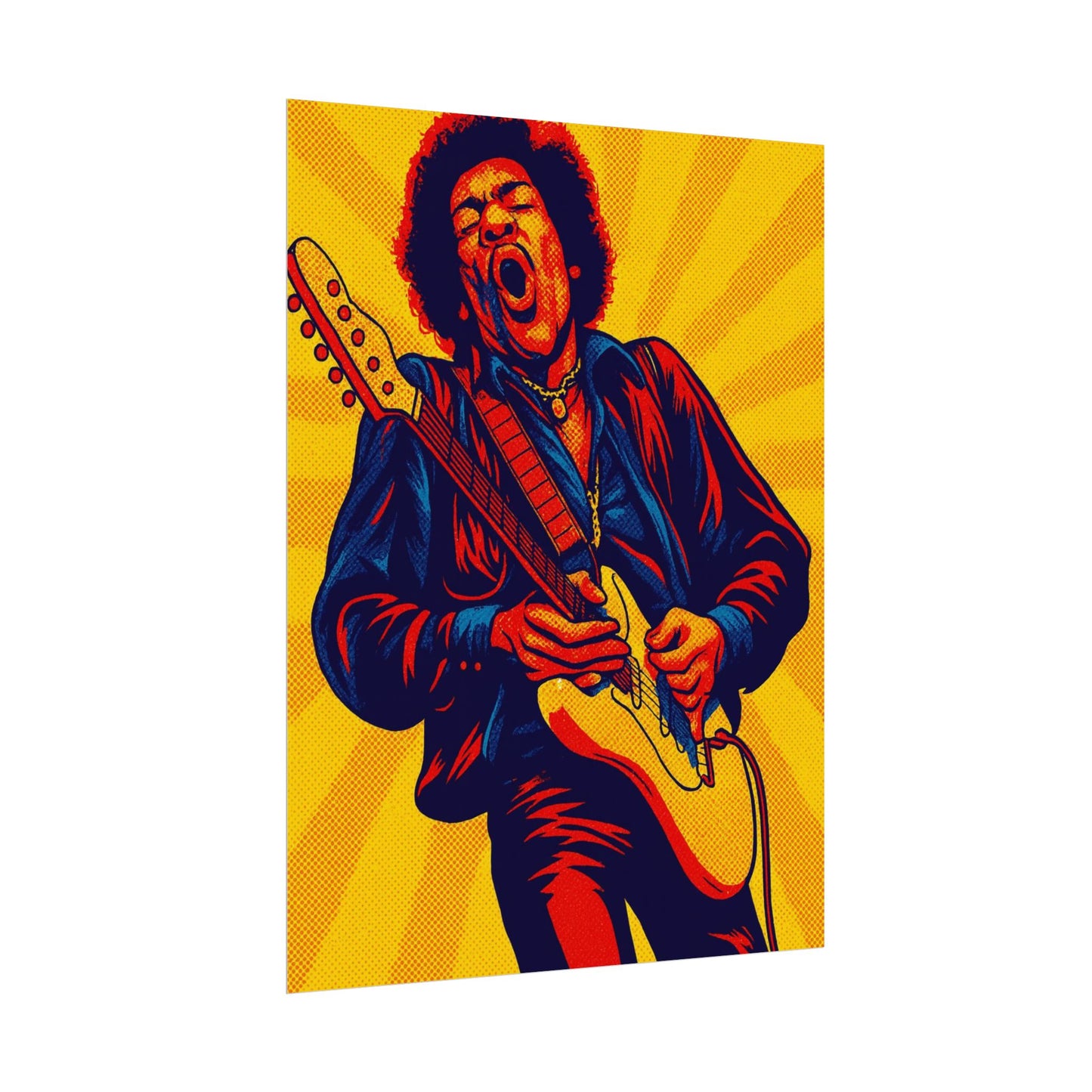 Jimi Hendrix Guitar Pop Art Poster