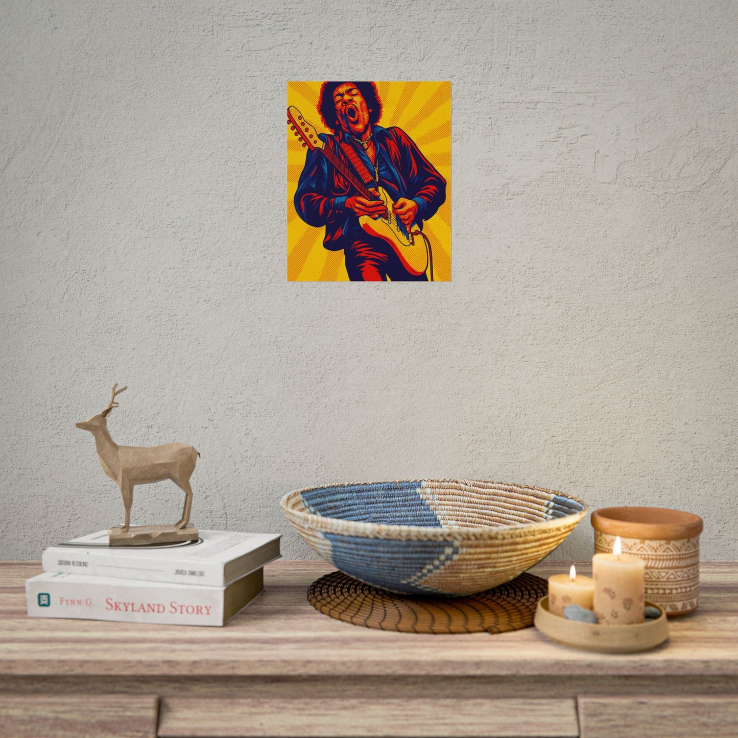 Jimi Hendrix Guitar Pop Art Poster