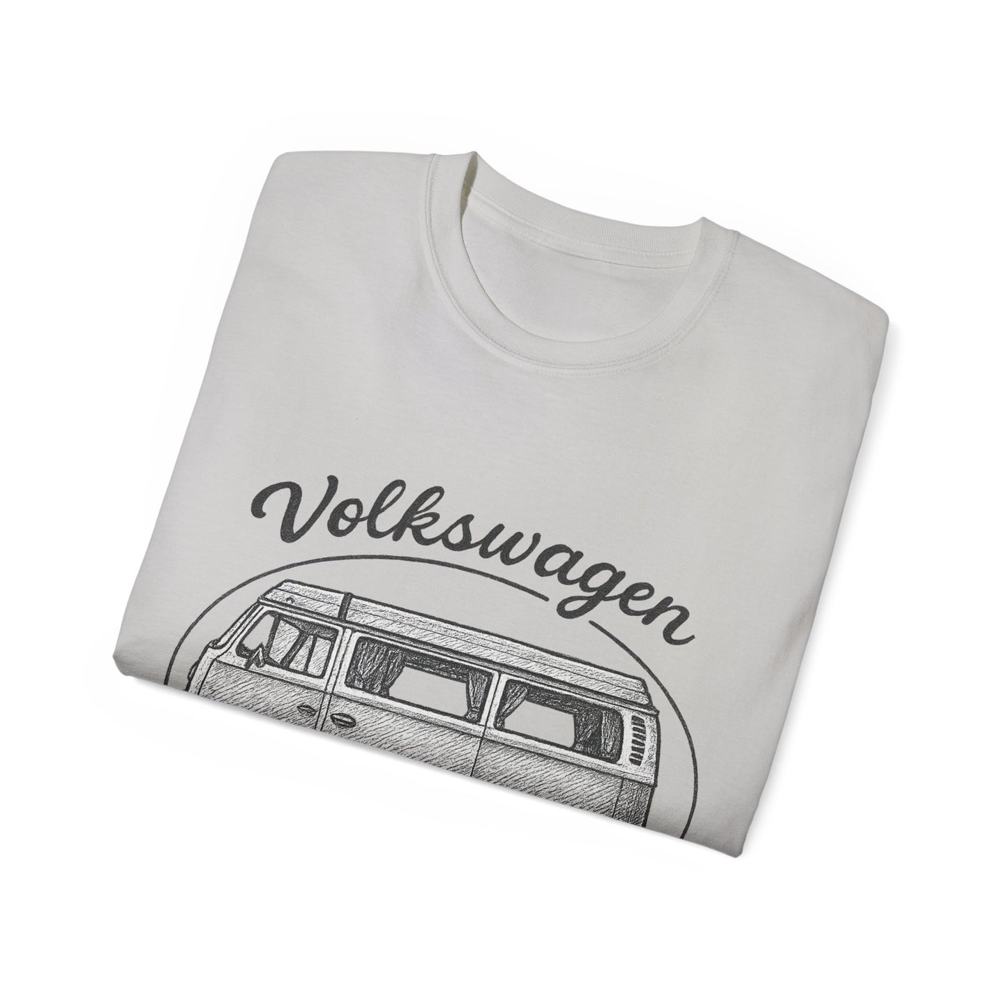 Volkswagen Camper Van sideways Drawing Black And White T-Shirt