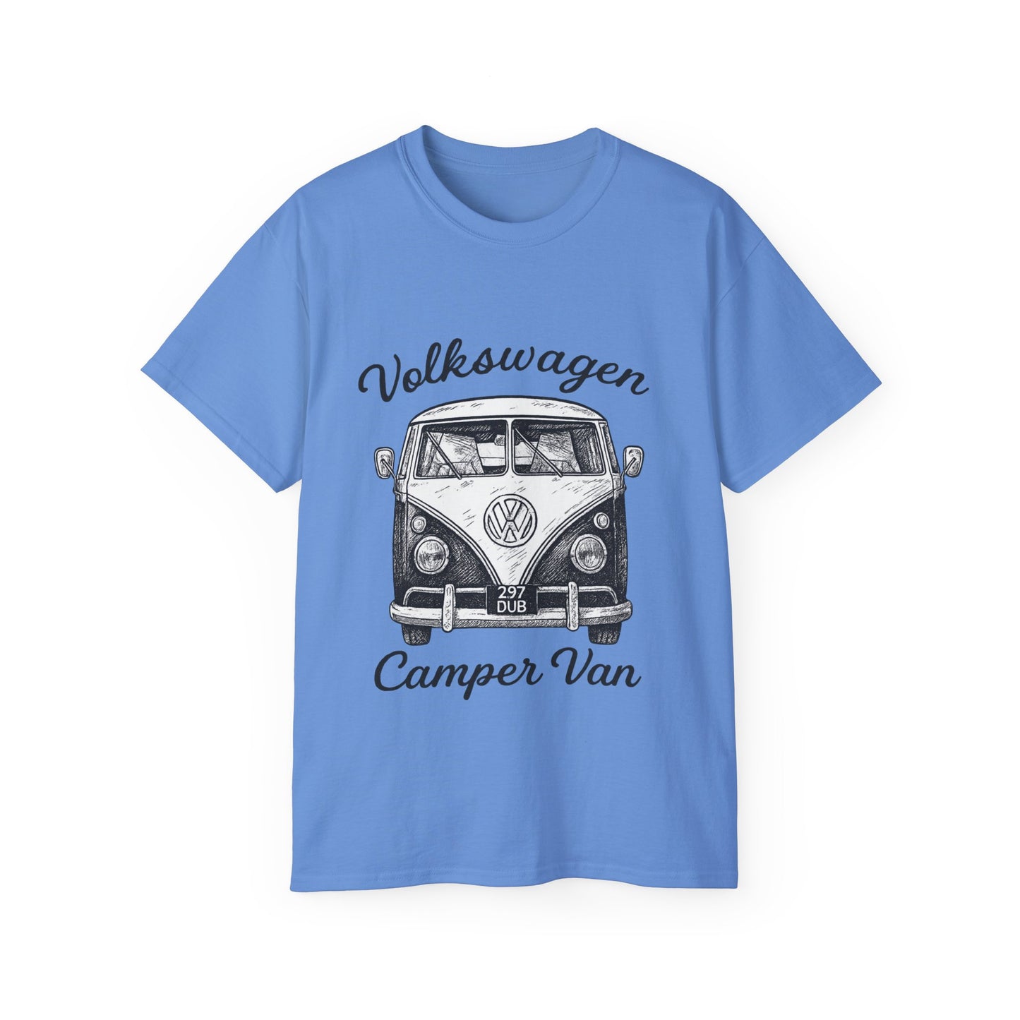 Volkswagen Camper Van Front Black and White