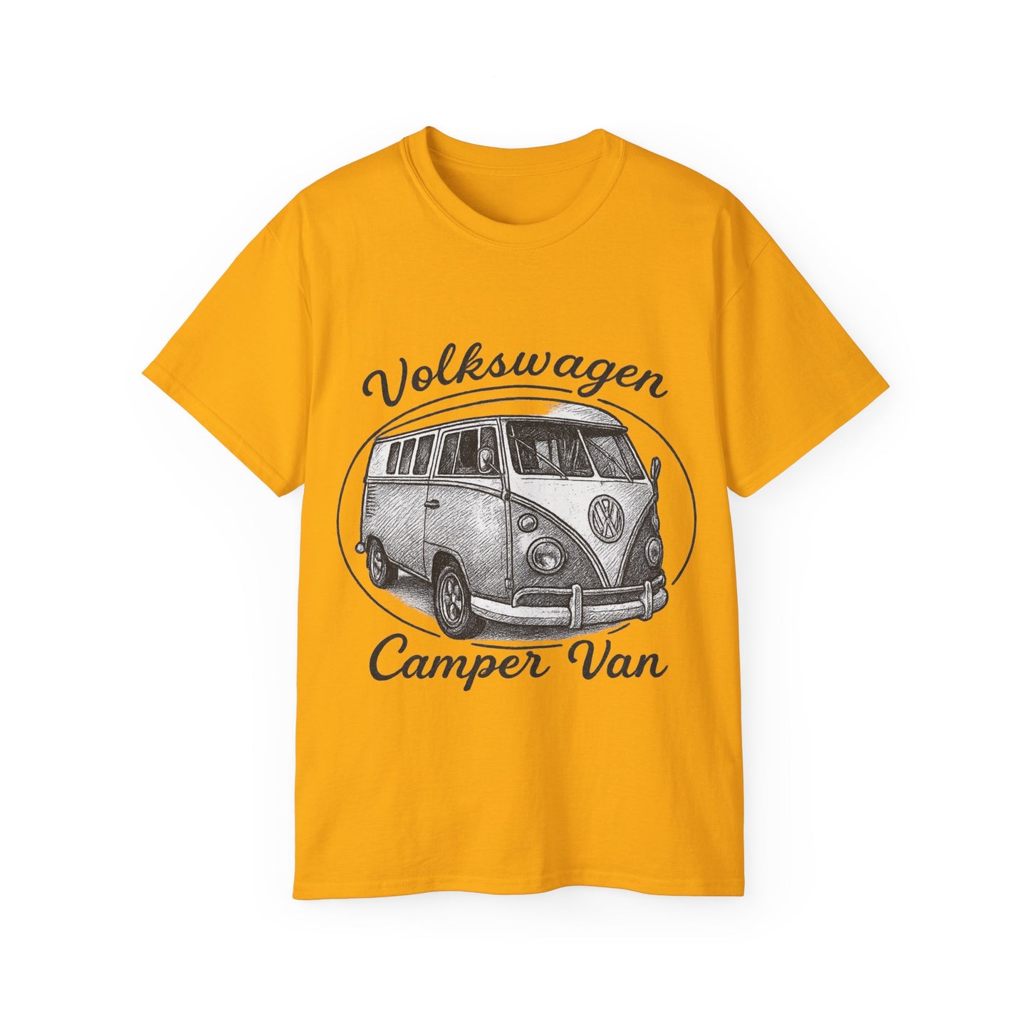 Volkswagen Camper Van 3/4 Black and White Drawing T-Shirt