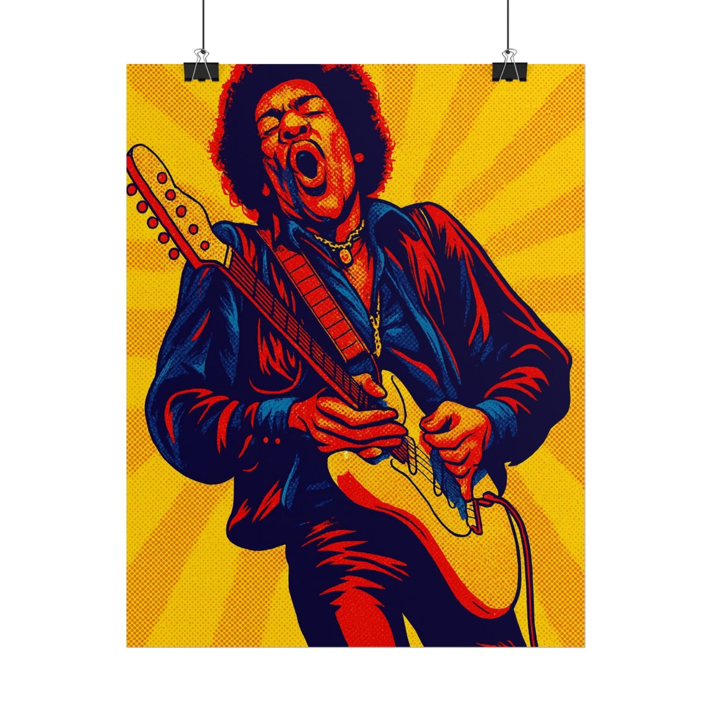 Jimi Hendrix Guitar Pop Art Poster
