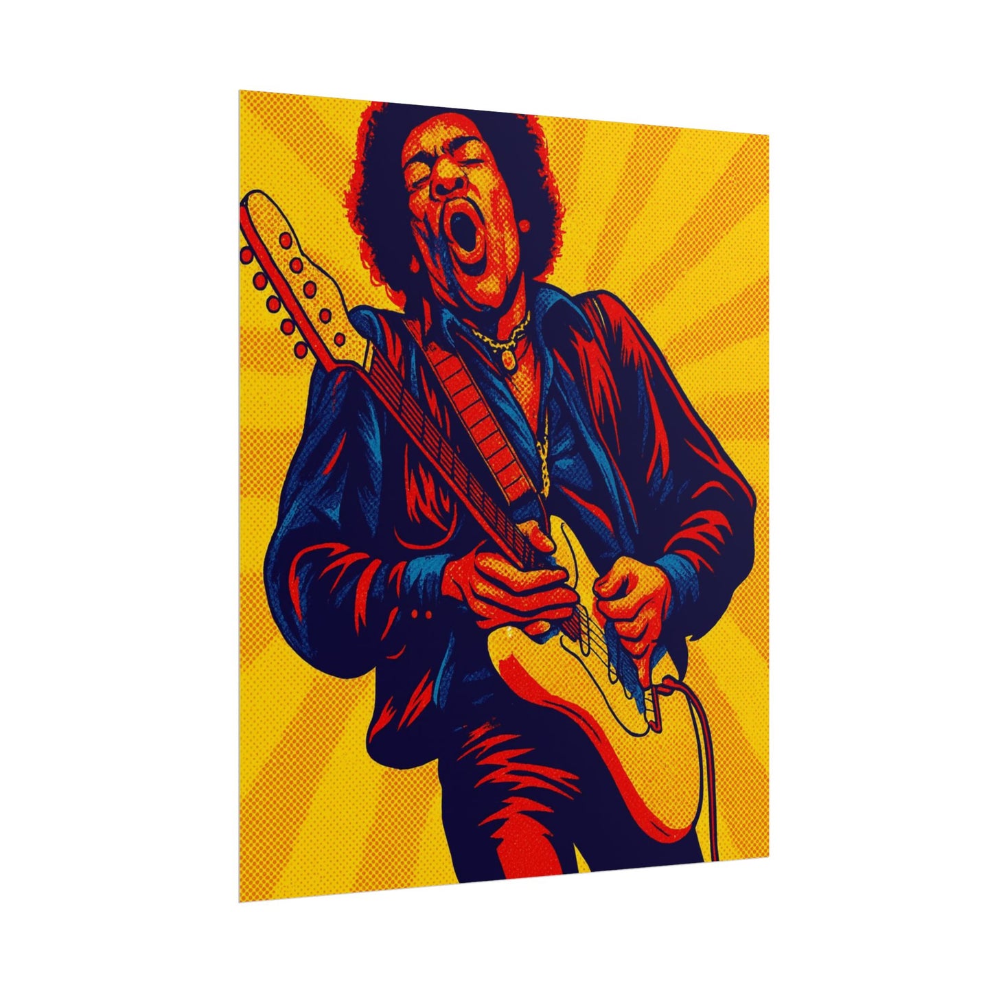 Jimi Hendrix Guitar Pop Art Poster