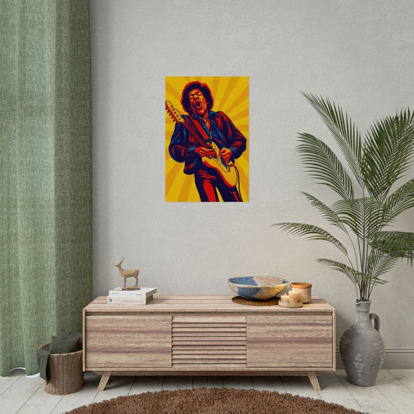 Jimi Hendrix Guitar Pop Art Poster